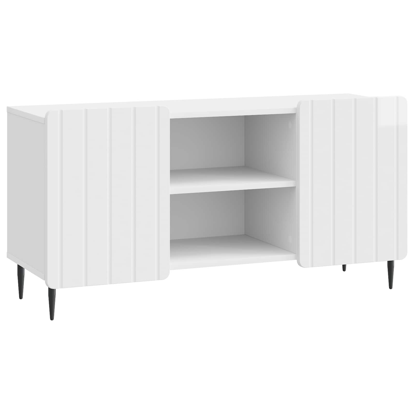 TV-kast Hoogglans Wit 102 x 34,5 x 52 cm Bewerkt hout is nu te koop bij PeponiXL, paradijselijk wonen!