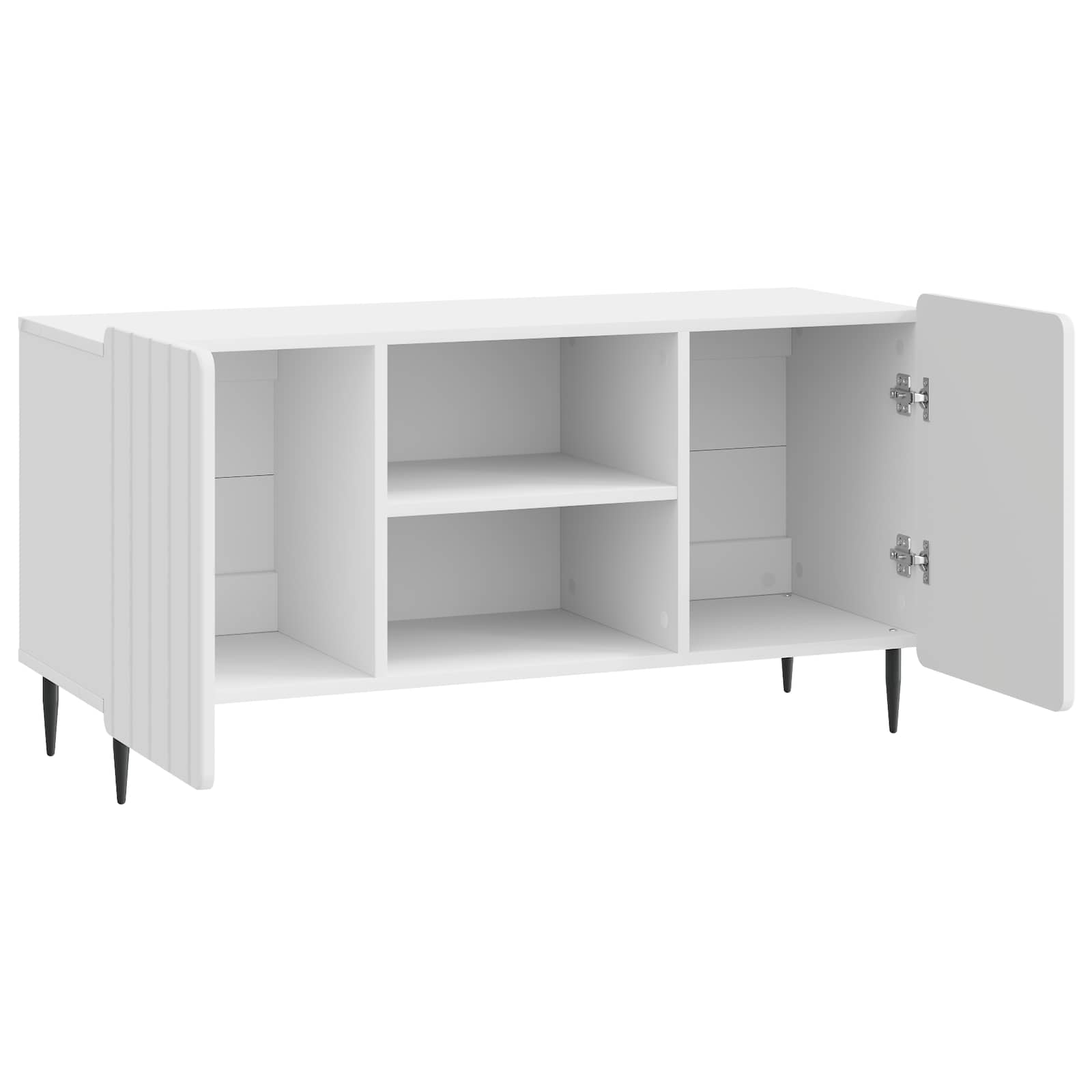 TV-kast Hoogglans Wit 102 x 34,5 x 52 cm Bewerkt hout is nu te koop bij PeponiXL, paradijselijk wonen!