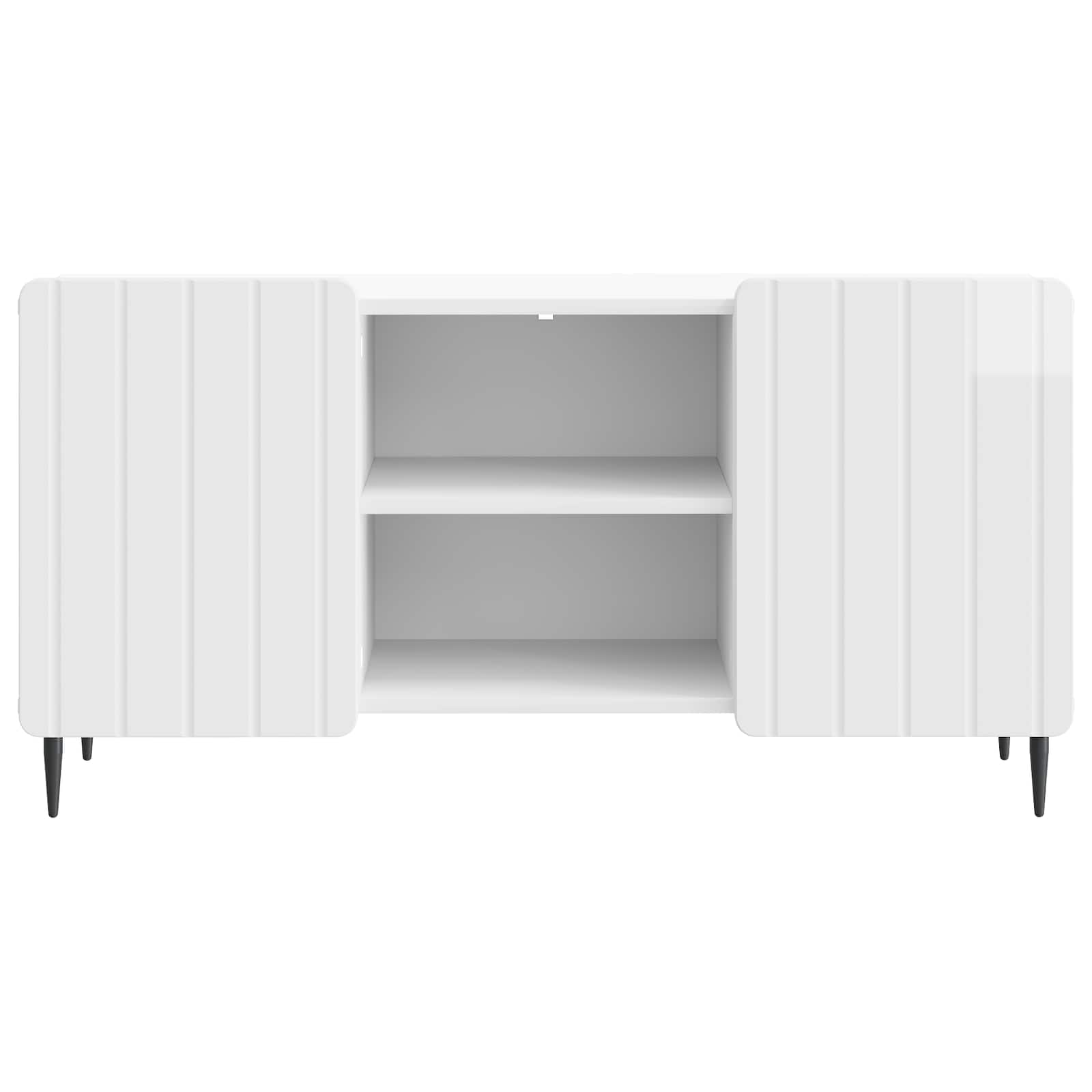 TV-kast Hoogglans Wit 102 x 34,5 x 52 cm Bewerkt hout is nu te koop bij PeponiXL, paradijselijk wonen!