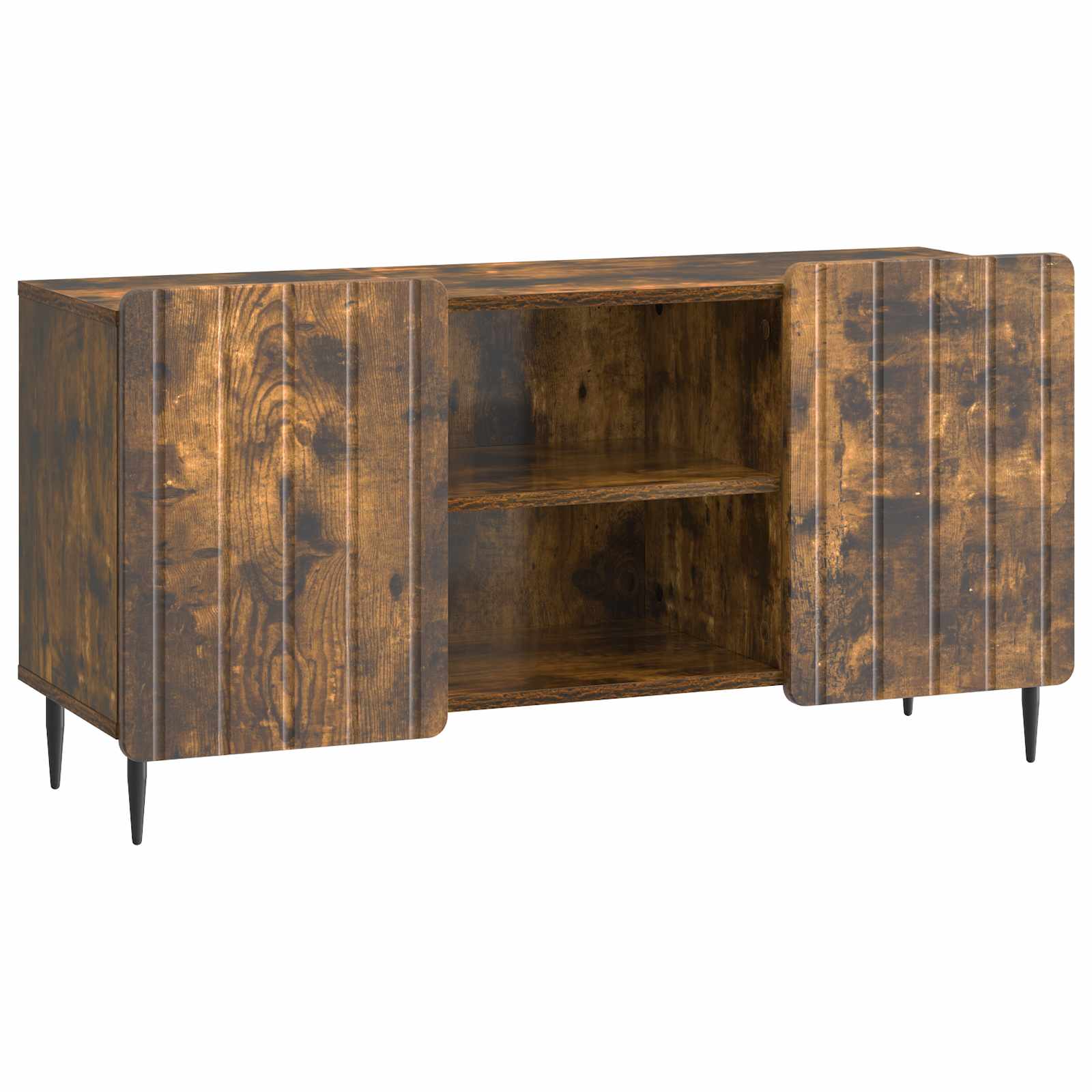TV-kast Gerookt eiken 102 x 34,5 x 52 cm Bewerkt hout is nu te koop bij PeponiXL, paradijselijk wonen!