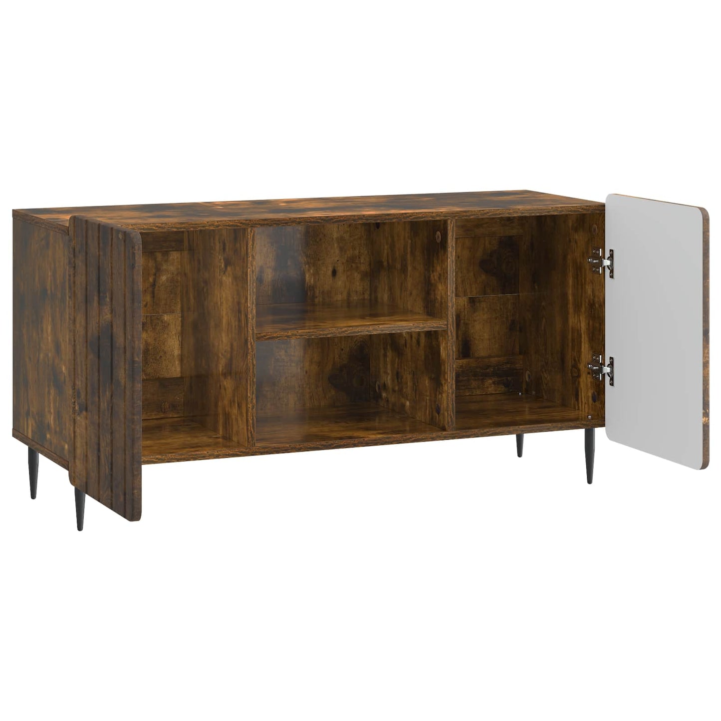 TV-kast Gerookt eiken 102 x 34,5 x 52 cm Bewerkt hout is nu te koop bij PeponiXL, paradijselijk wonen!