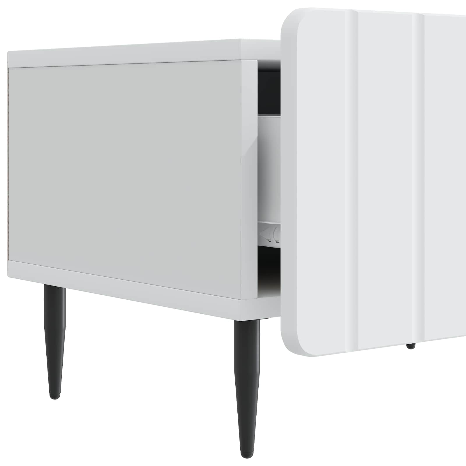 TV-kast met lade Wit 147 x 34,5 x 32 cm Bewerkt hout is nu te koop bij PeponiXL, paradijselijk wonen!