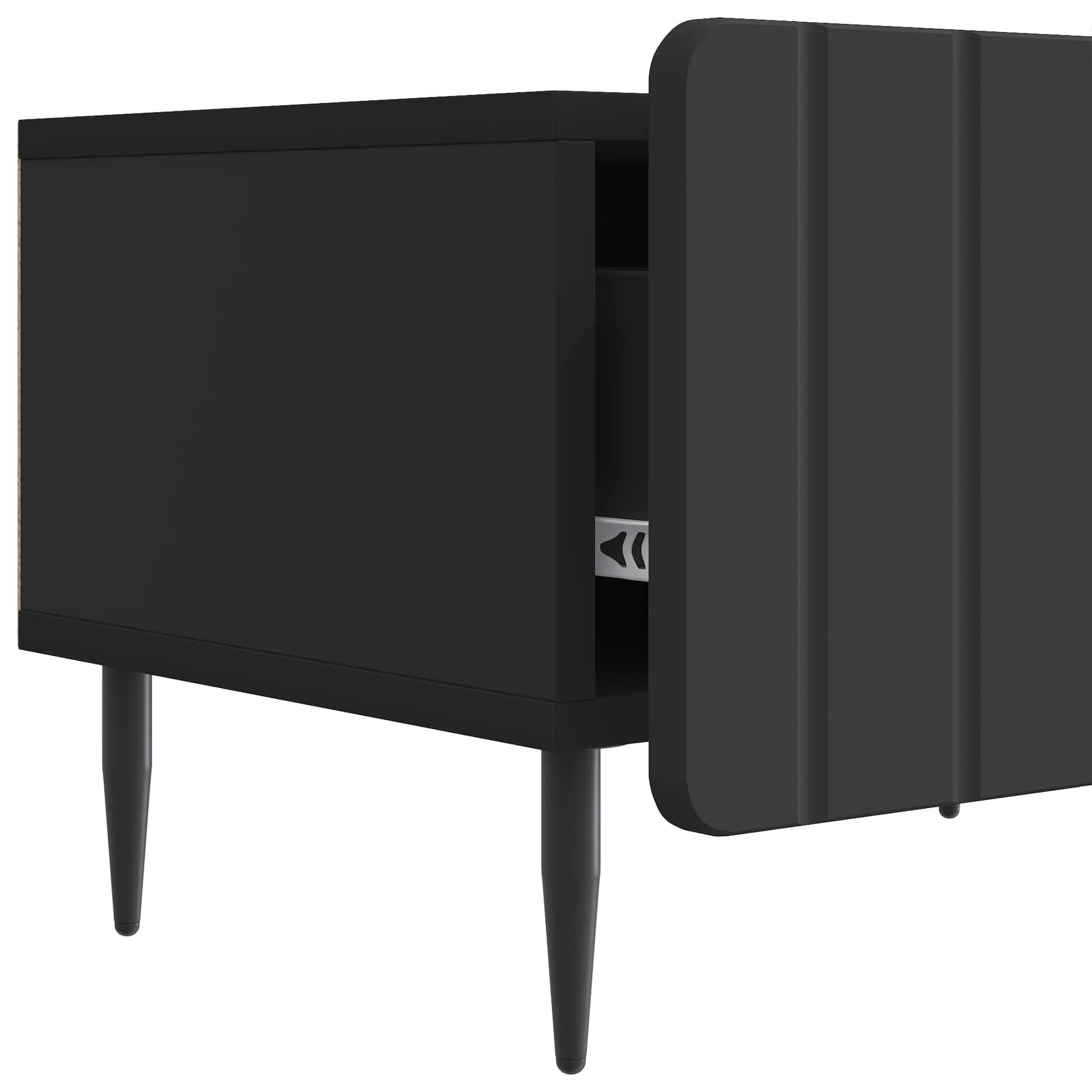 TV-kast met lade Zwart 147 x 34,5 x 32 cm Bewerkt hout is nu te koop bij PeponiXL, paradijselijk wonen!