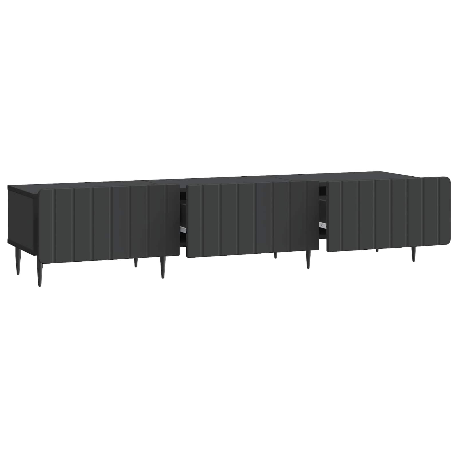 TV-kast met lade Zwart 147 x 34,5 x 32 cm Bewerkt hout is nu te koop bij PeponiXL, paradijselijk wonen!