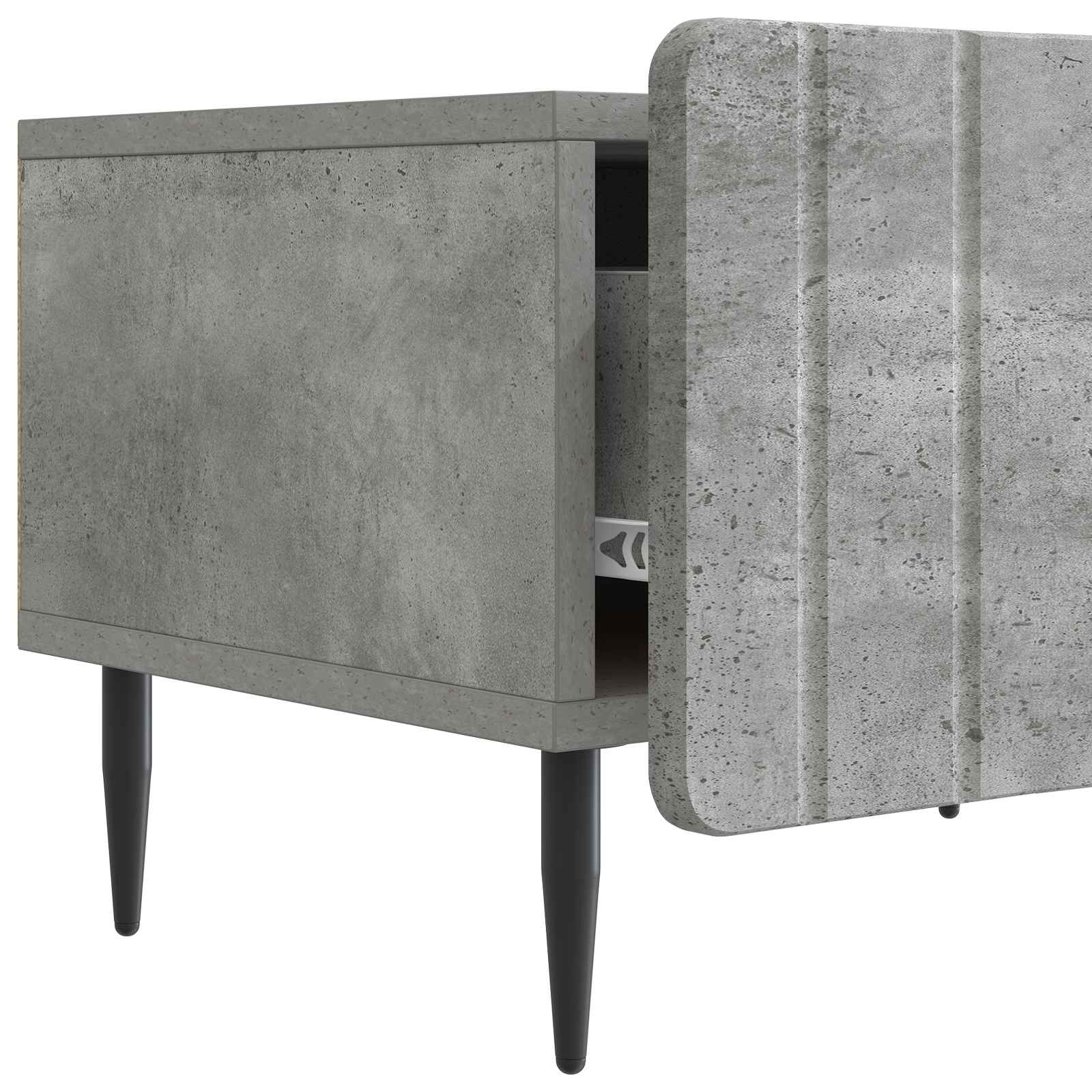 TV-kast met lade Betongrijs 147 x 34,5 x 32 cm Bewerkt hout is nu te koop bij PeponiXL, paradijselijk wonen!