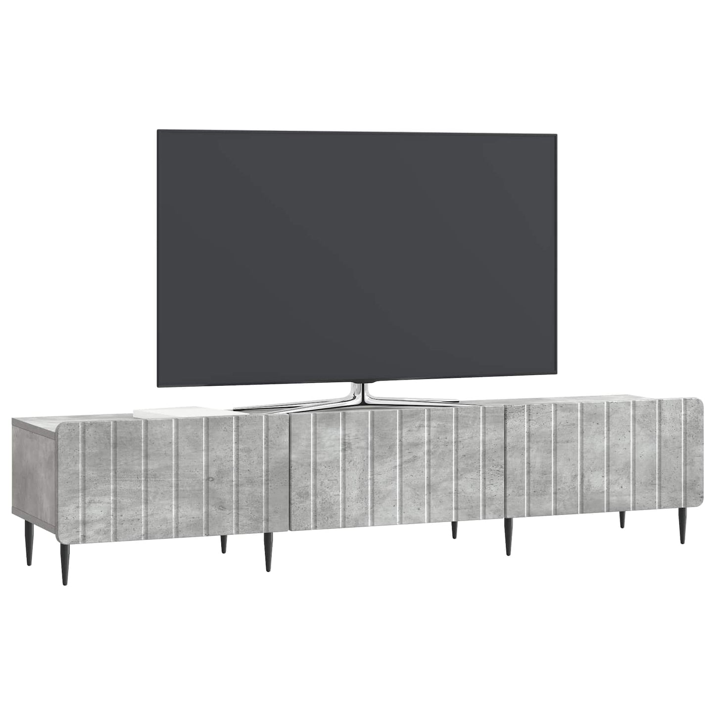 TV-kast met lade Betongrijs 147 x 34,5 x 32 cm Bewerkt hout is nu te koop bij PeponiXL, paradijselijk wonen!