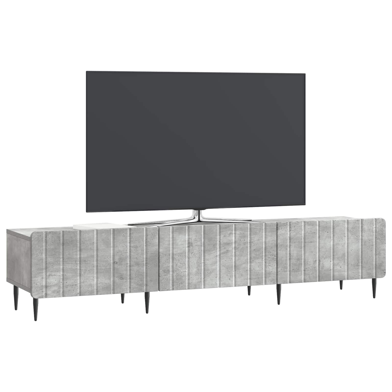 TV-kast met lade Betongrijs 147 x 34,5 x 32 cm Bewerkt hout is nu te koop bij PeponiXL, paradijselijk wonen!