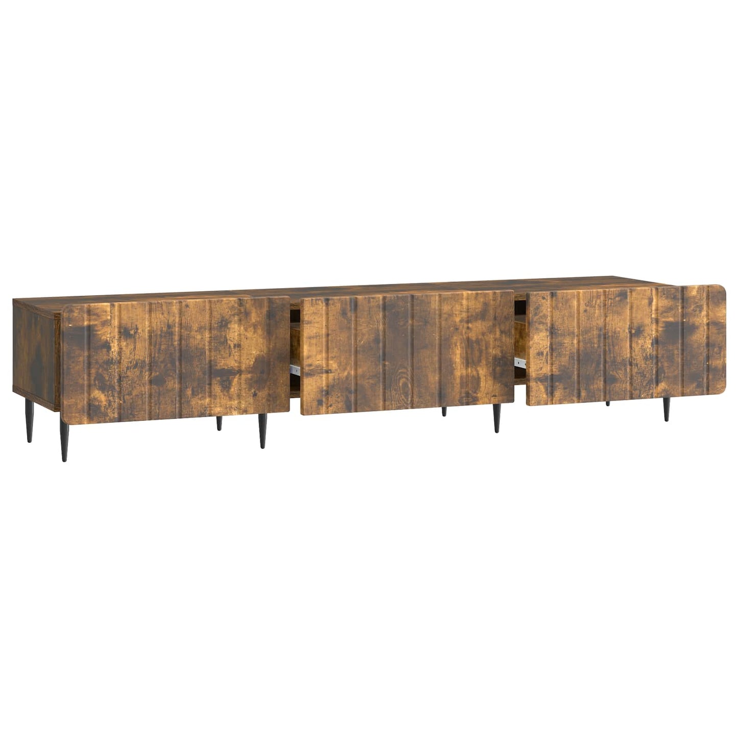 TV-kast met lade Gerookt eiken 147 x 34,5 x 32 cm Bewerkt hout is nu te koop bij PeponiXL, paradijselijk wonen!
