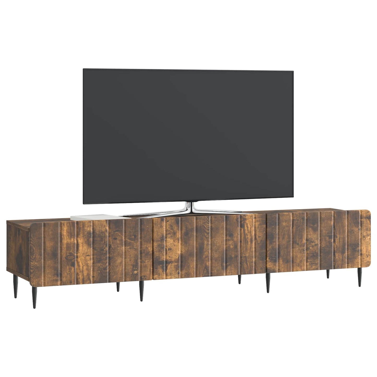 TV-kast met lade Gerookt eiken 147 x 34,5 x 32 cm Bewerkt hout is nu te koop bij PeponiXL, paradijselijk wonen!