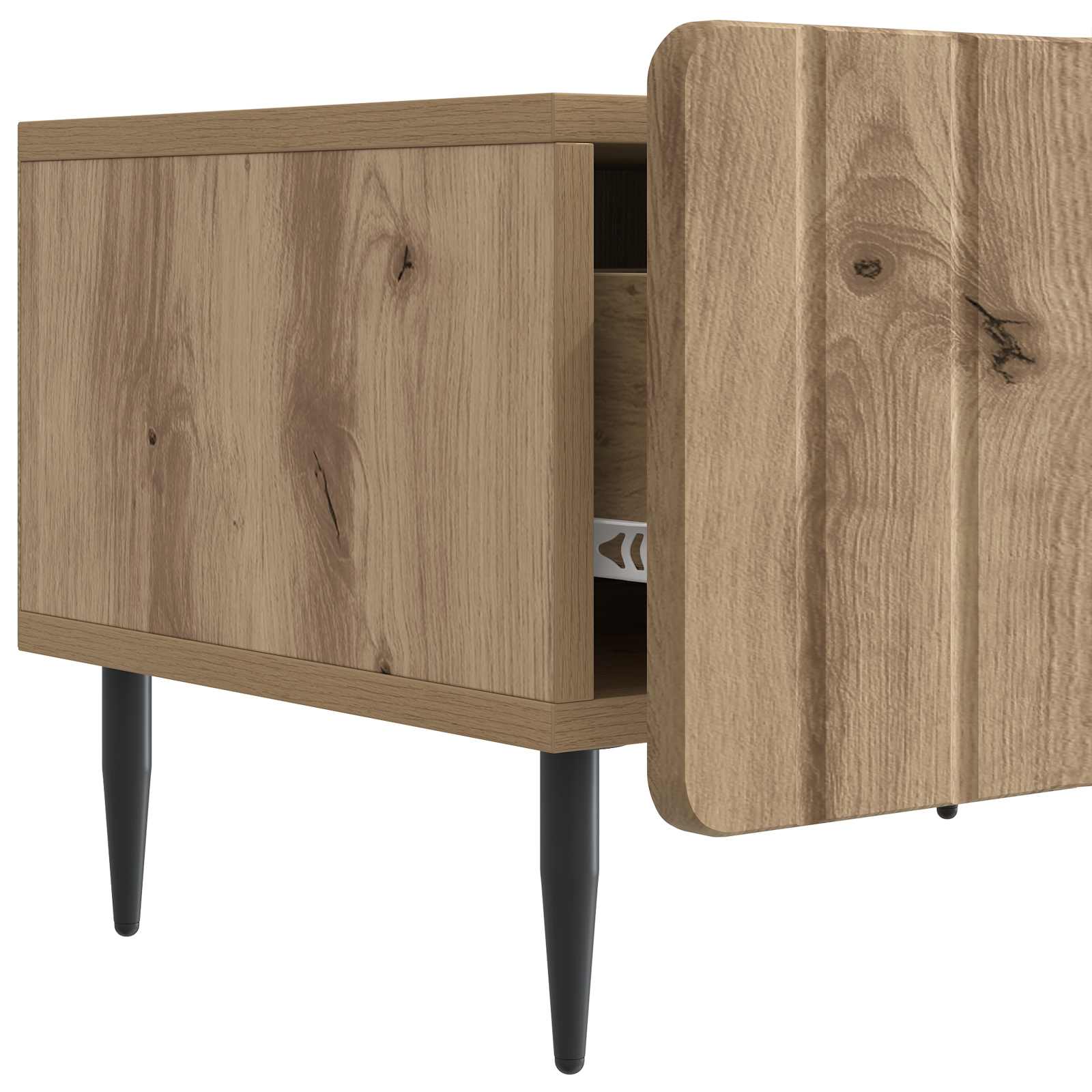 TV-kast Artisanaal eiken 147 x 34,5 x 32 cm Bewerkt hout is nu te koop bij PeponiXL, paradijselijk wonen!