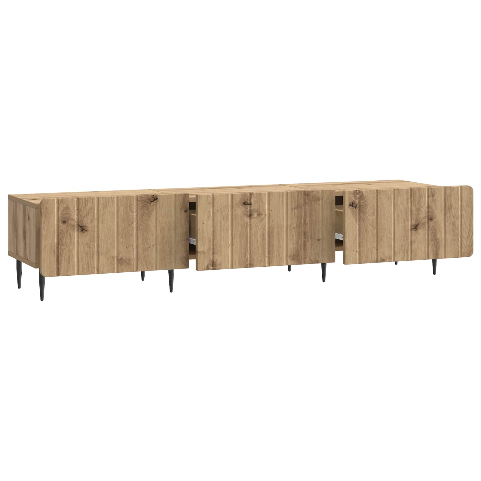 TV-kast Artisanaal eiken 147 x 34,5 x 32 cm Bewerkt hout is nu te koop bij PeponiXL, paradijselijk wonen!