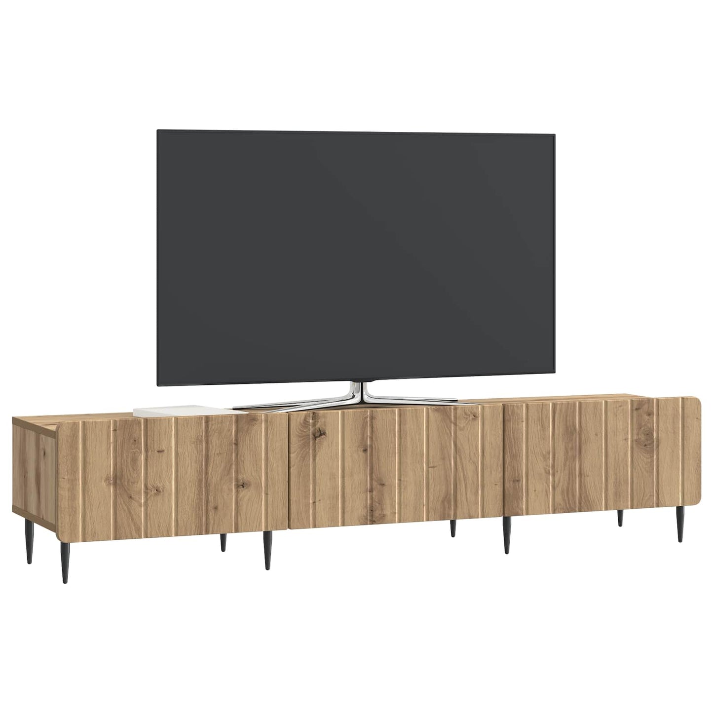 TV-kast Artisanaal eiken 147 x 34,5 x 32 cm Bewerkt hout is nu te koop bij PeponiXL, paradijselijk wonen!