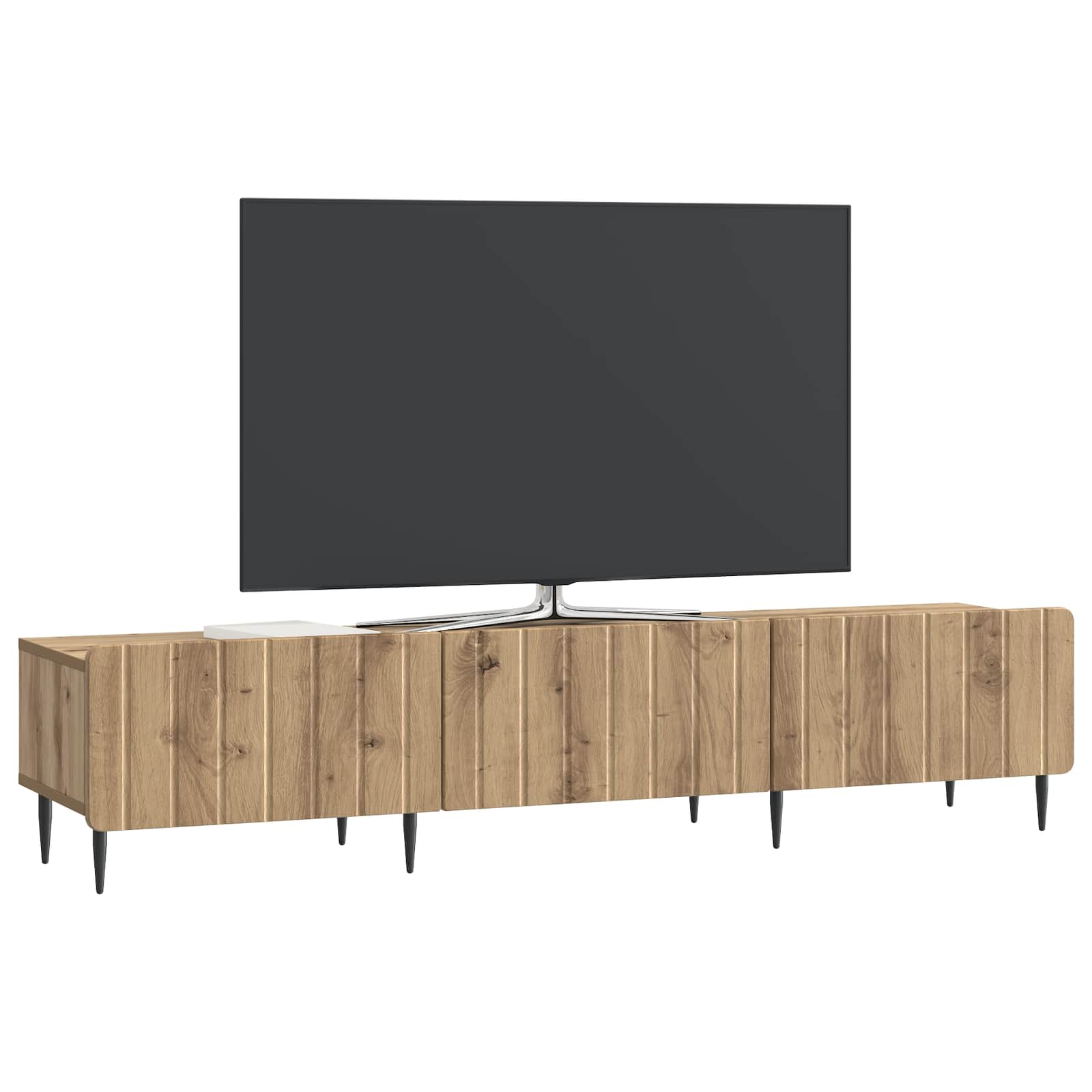 TV-kast Artisanaal eiken 147 x 34,5 x 32 cm Bewerkt hout is nu te koop bij PeponiXL, paradijselijk wonen!