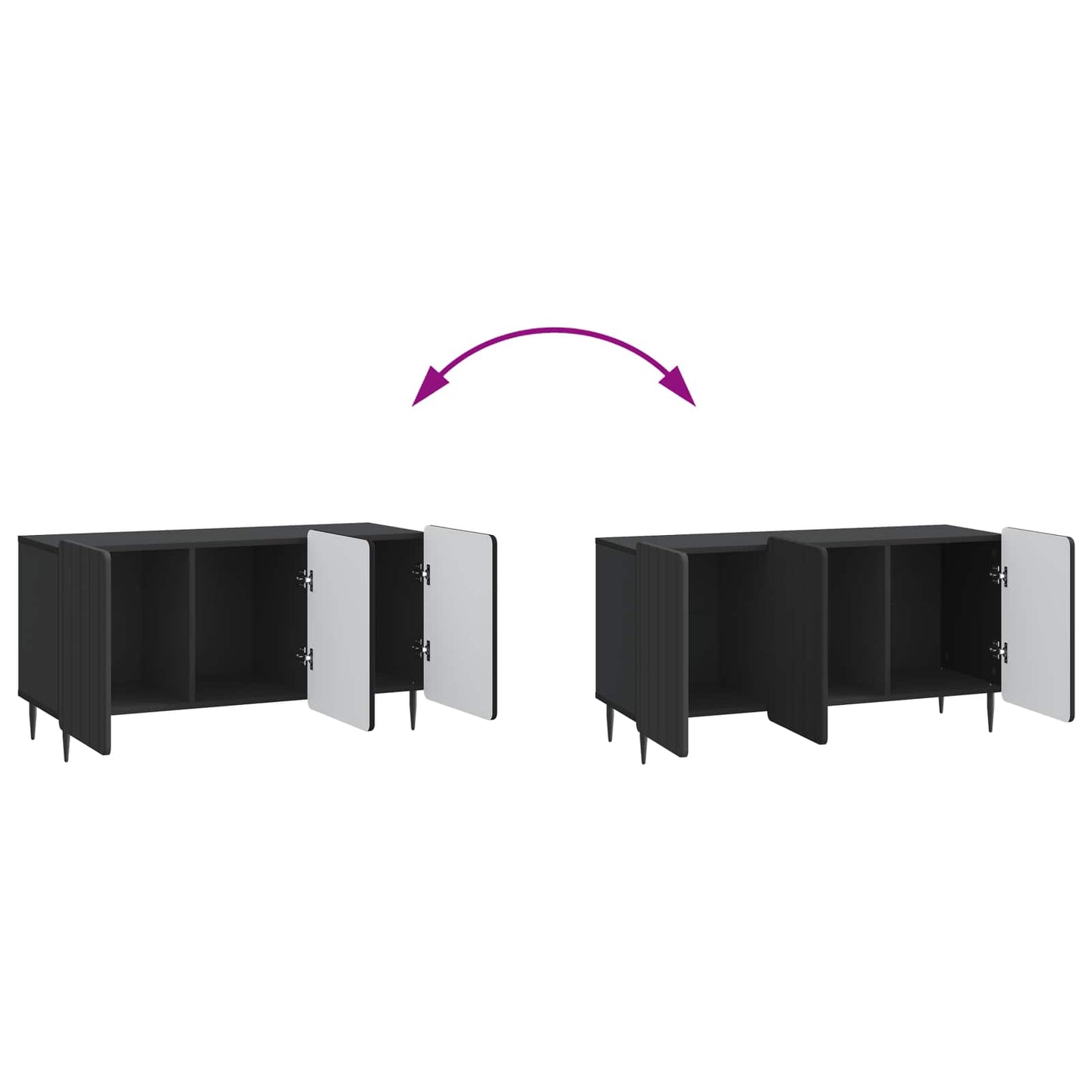TV-kast Zwart 99 x 34,5 x 52 cm Bewerkt hout is nu te koop bij PeponiXL, paradijselijk wonen!