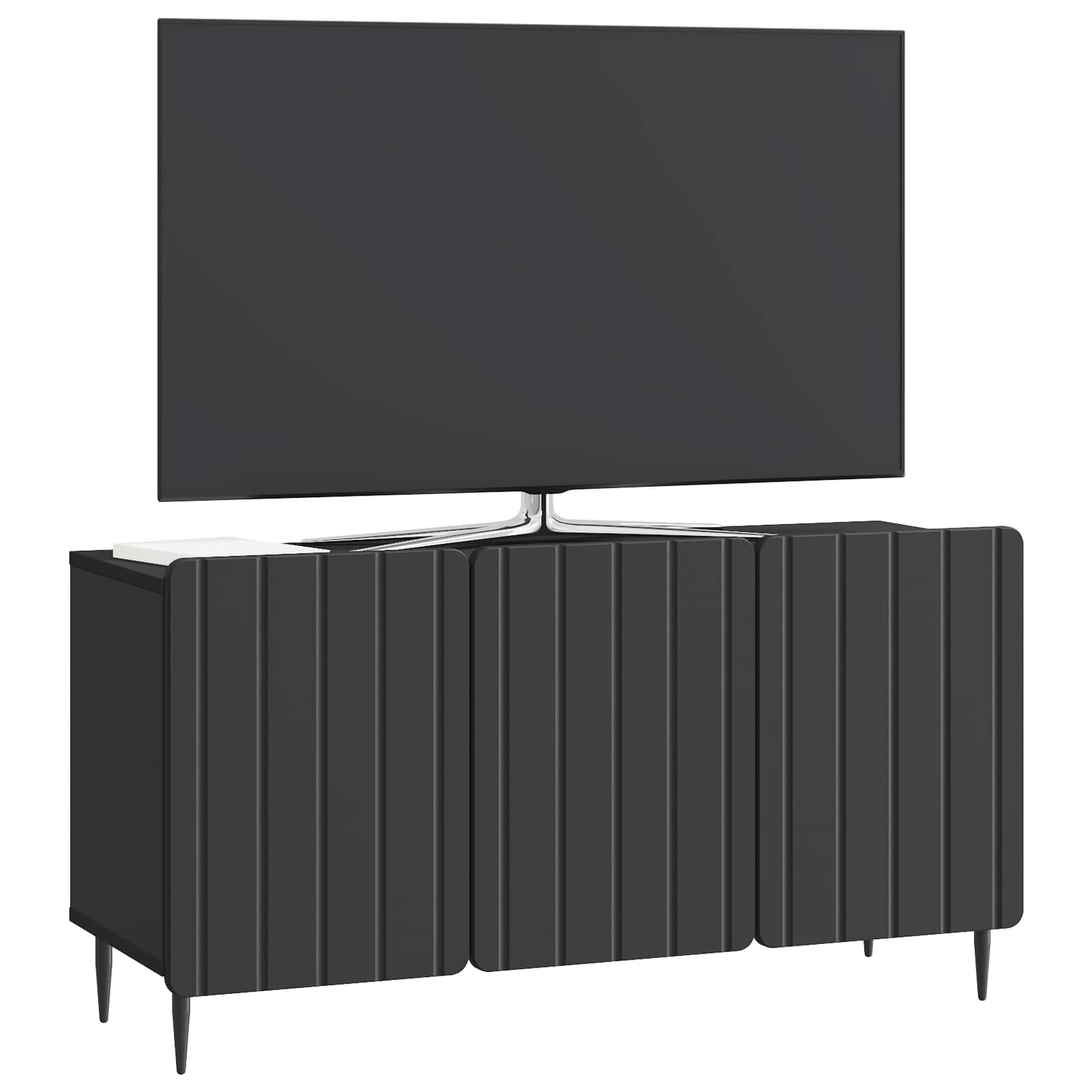 TV-kast Zwart 99 x 34,5 x 52 cm Bewerkt hout is nu te koop bij PeponiXL, paradijselijk wonen!