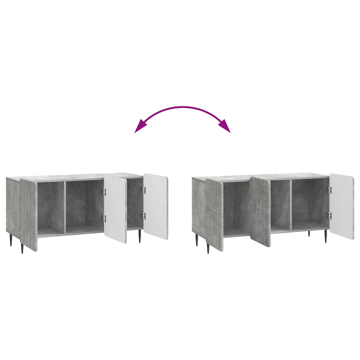 TV-kast Betongrijs 99 x 34,5 x 52 cm Bewerkt hout is nu te koop bij PeponiXL, paradijselijk wonen!
