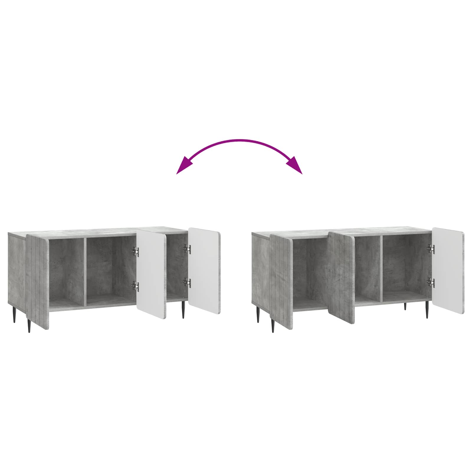 TV-kast Betongrijs 99 x 34,5 x 52 cm Bewerkt hout is nu te koop bij PeponiXL, paradijselijk wonen!