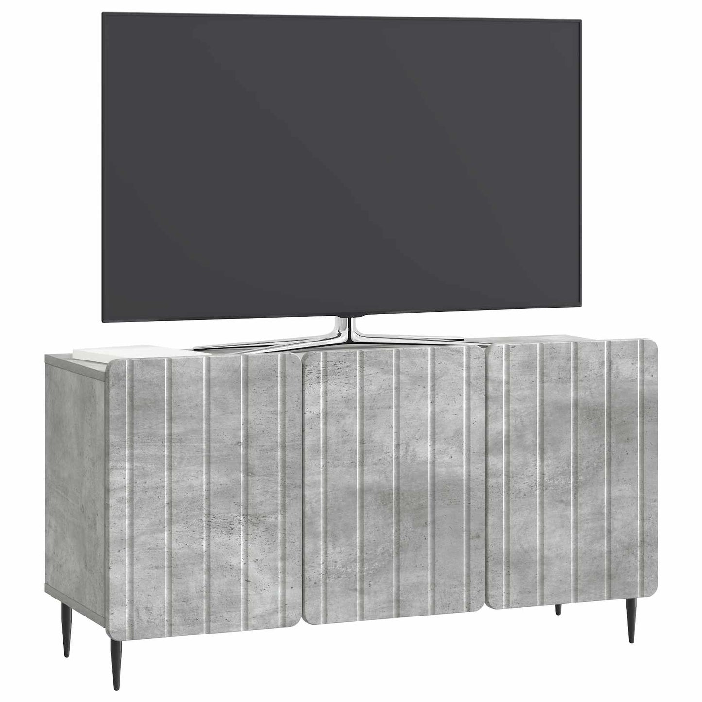 TV-kast Betongrijs 99 x 34,5 x 52 cm Bewerkt hout is nu te koop bij PeponiXL, paradijselijk wonen!