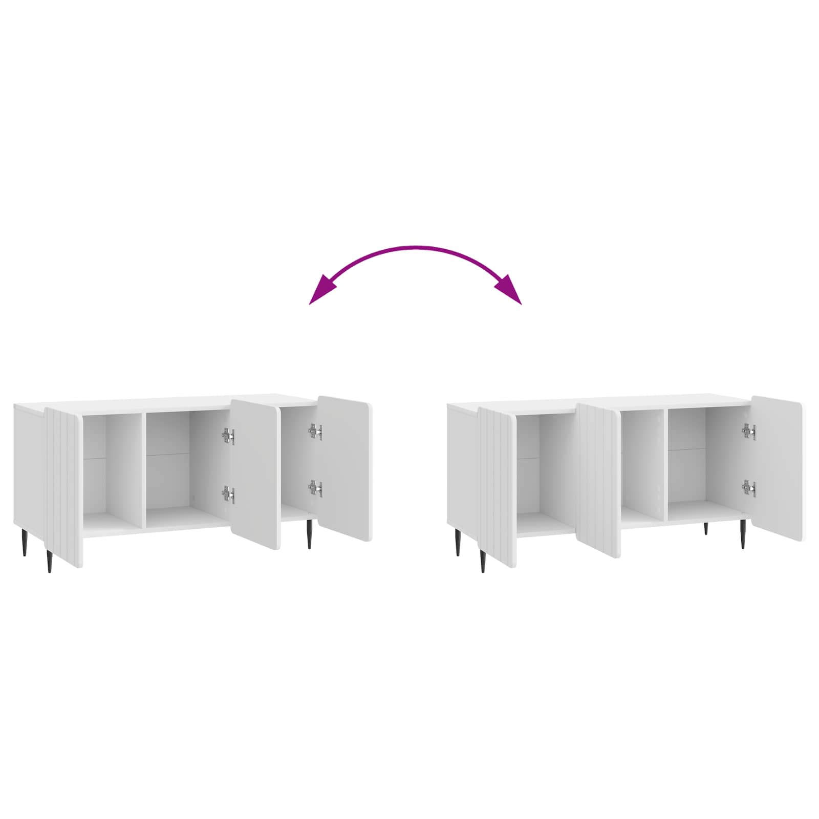 TV-kast Hoogglans Wit 99 x 34,5 x 52 cm Bewerkt hout is nu te koop bij PeponiXL, paradijselijk wonen!