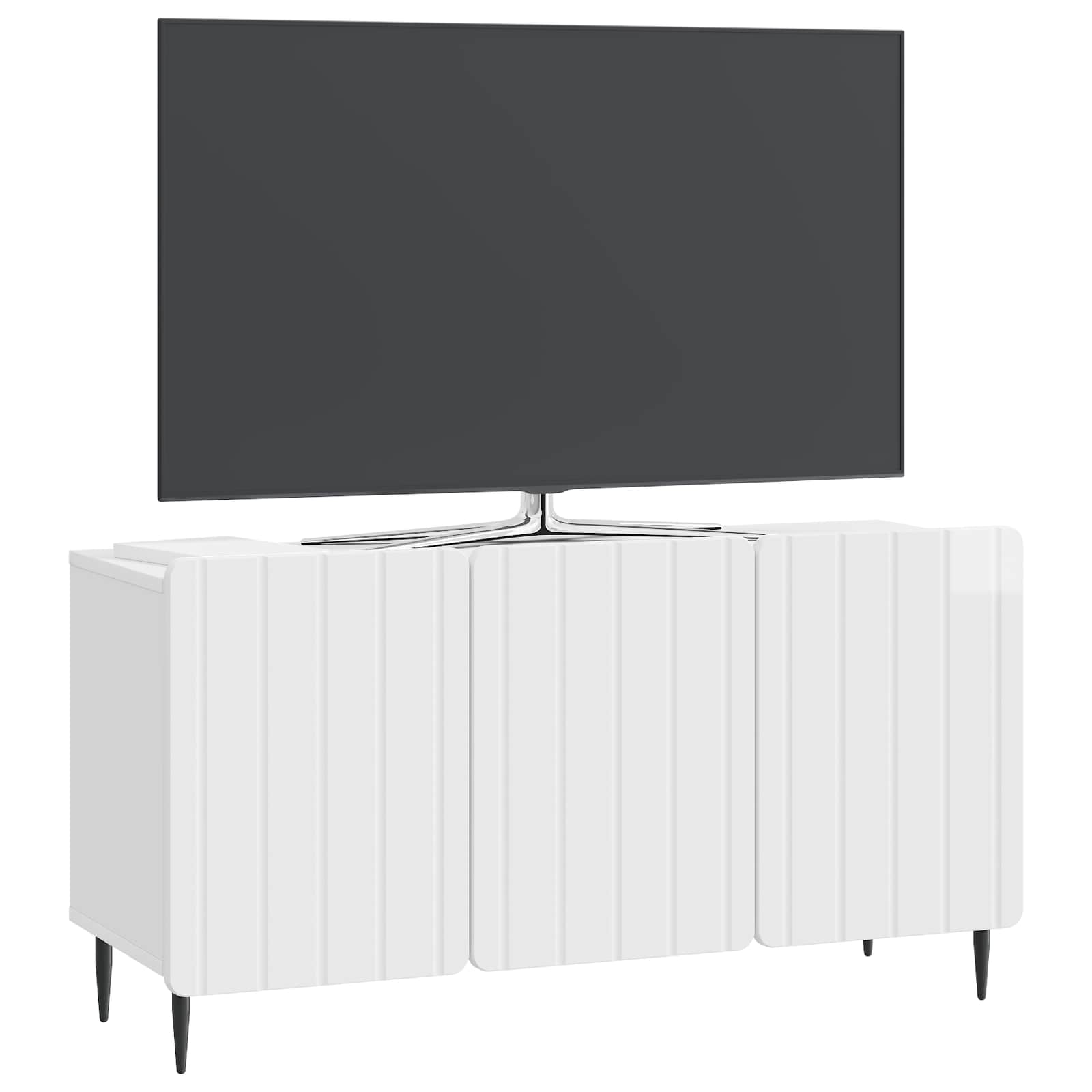TV-kast Hoogglans Wit 99 x 34,5 x 52 cm Bewerkt hout is nu te koop bij PeponiXL, paradijselijk wonen!