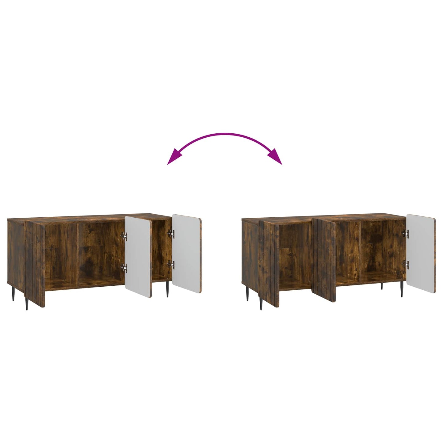 TV-kast Gerookt eiken 99 x 34,5 x 52 cm Bewerkt hout is nu te koop bij PeponiXL, paradijselijk wonen!