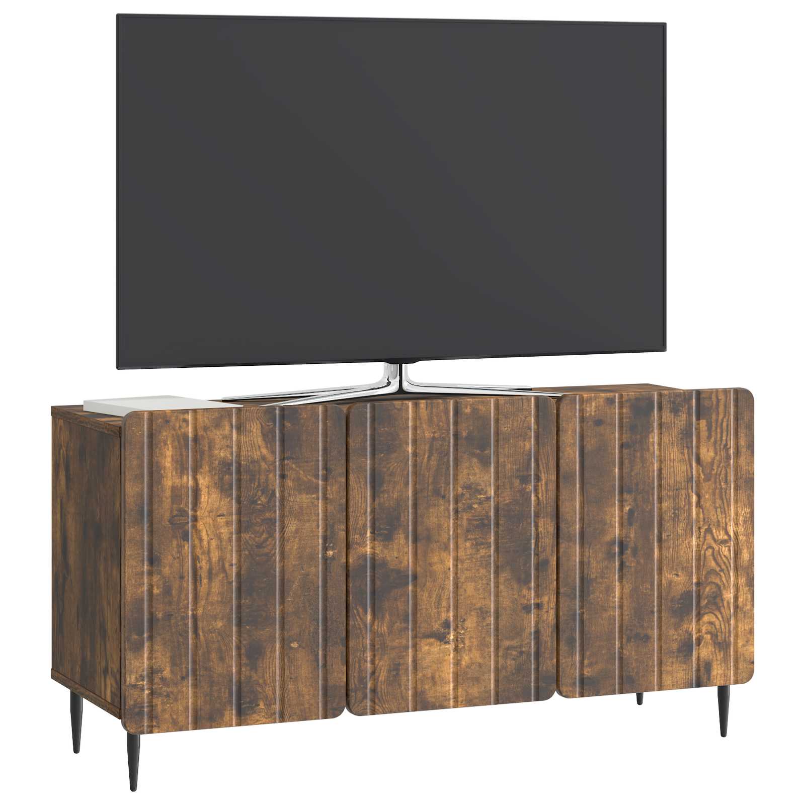 TV-kast Gerookt eiken 99 x 34,5 x 52 cm Bewerkt hout is nu te koop bij PeponiXL, paradijselijk wonen!