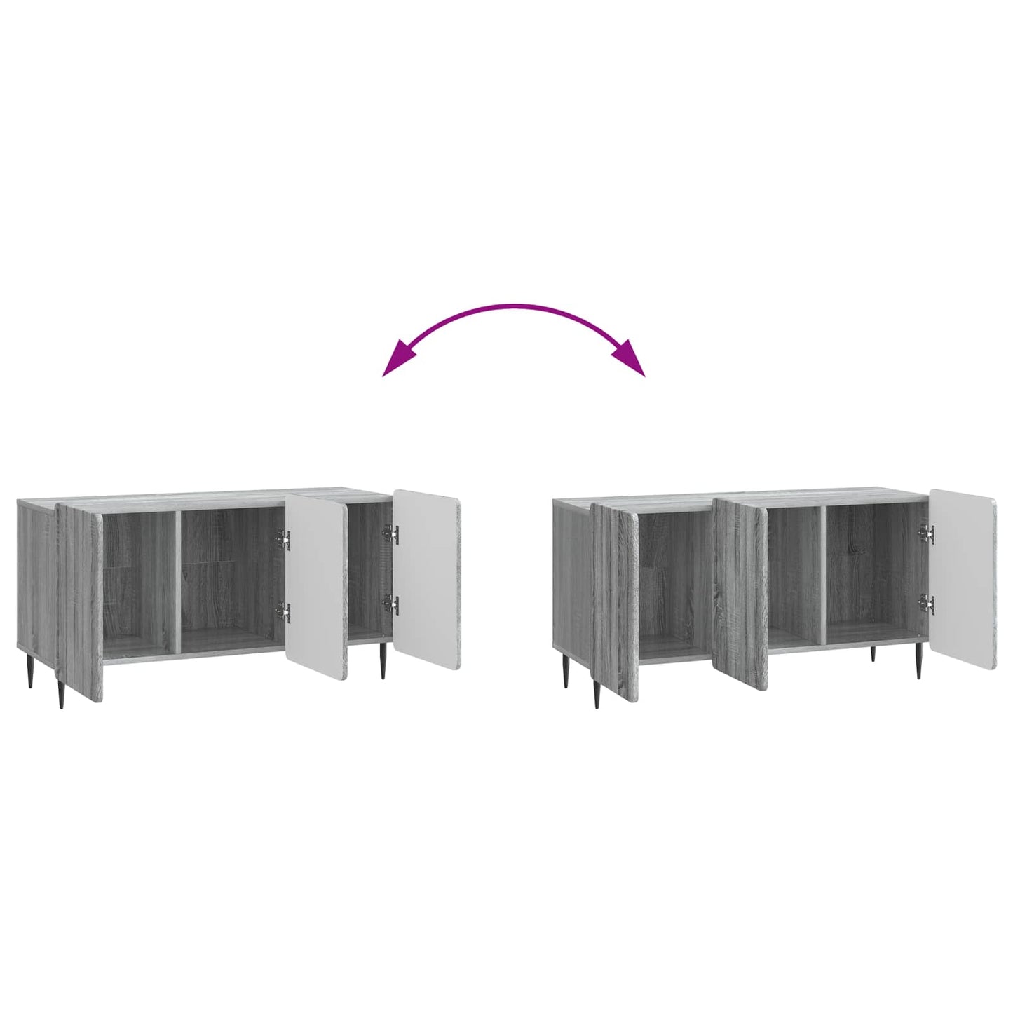TV-kast Grijs sonoma 99 x 34,5 x 52 cm Bewerkt hout is nu te koop bij PeponiXL, paradijselijk wonen!