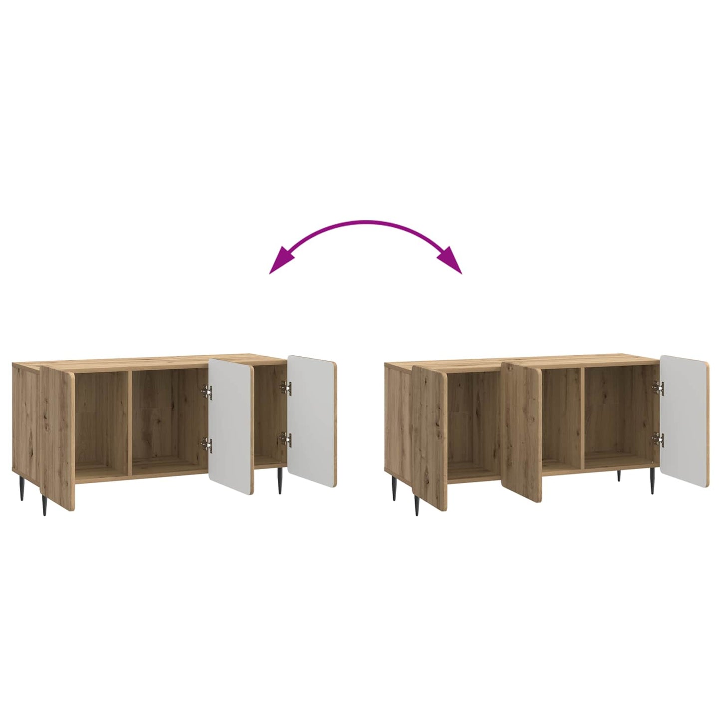 TV-kast Artisanaal eiken 99 x 34,5 x 52 cm Bewerkt hout is nu te koop bij PeponiXL, paradijselijk wonen!