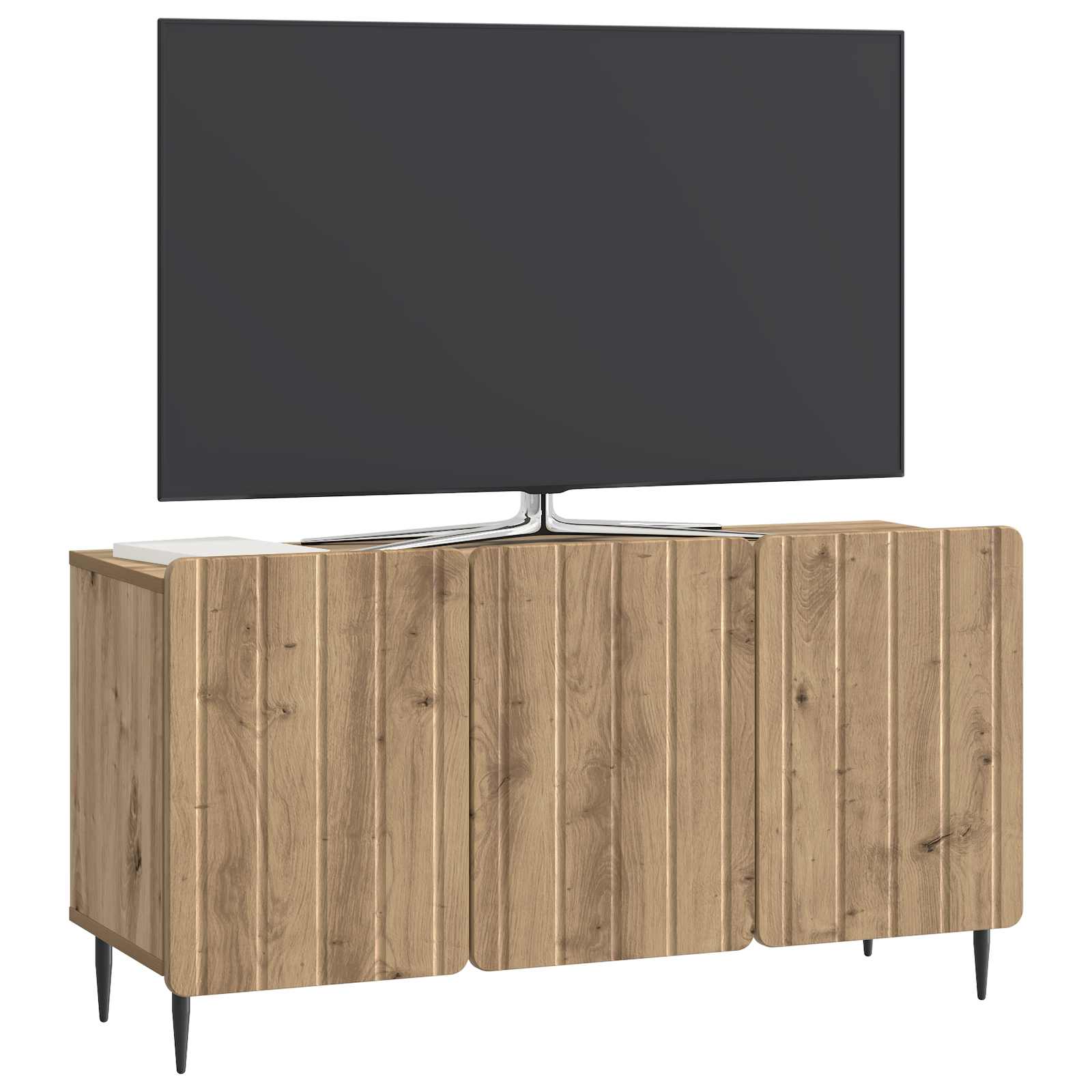TV-kast Artisanaal eiken 99 x 34,5 x 52 cm Bewerkt hout is nu te koop bij PeponiXL, paradijselijk wonen!