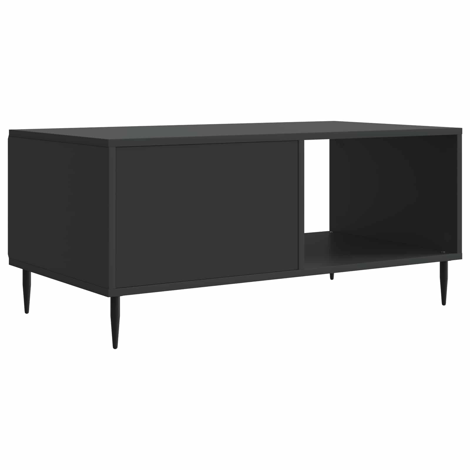 Salontafel Zwart 90 x 50 x 40 cm Bewerkt hout is nu te koop bij PeponiXL, paradijselijk wonen!