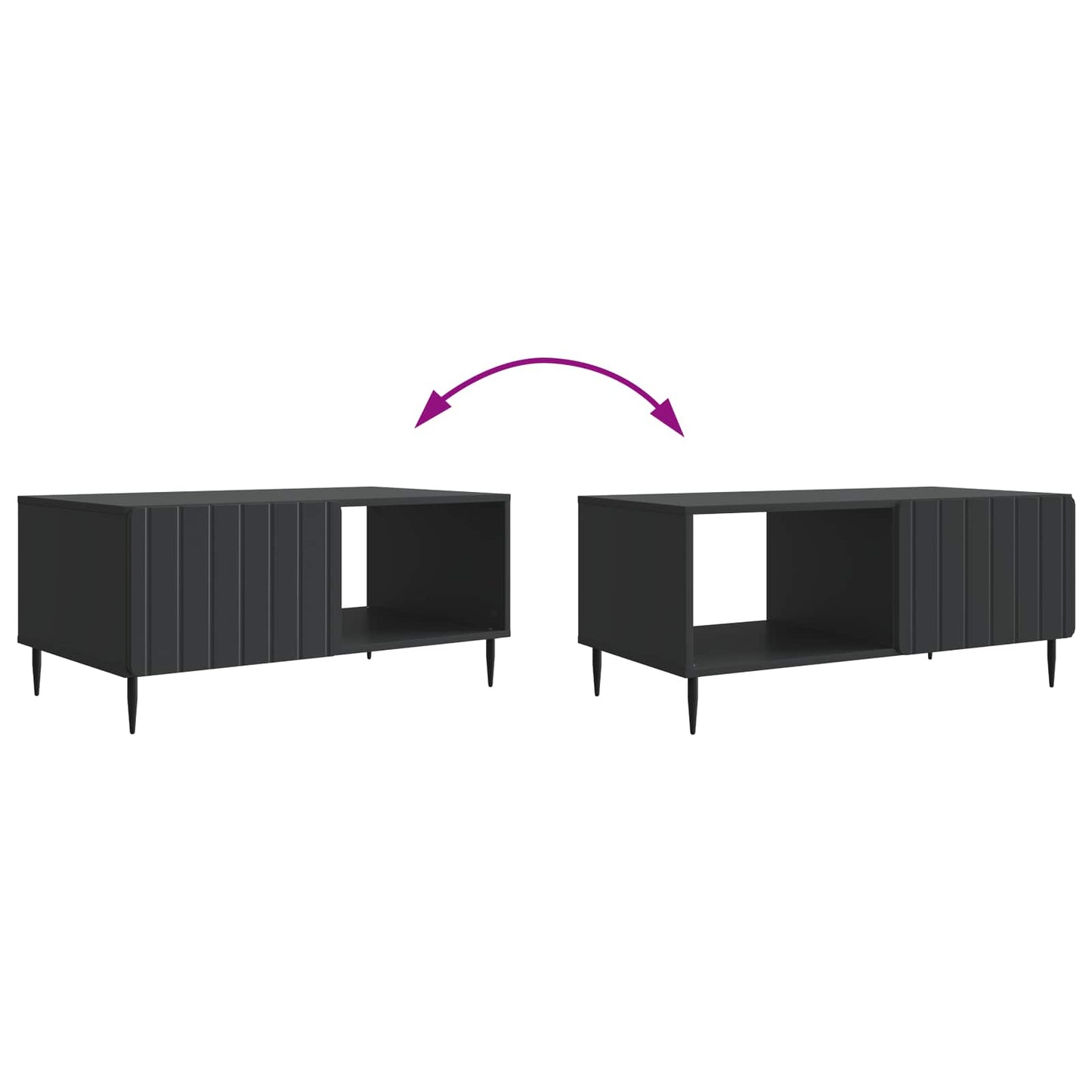 Salontafel Zwart 90 x 50 x 40 cm Bewerkt hout is nu te koop bij PeponiXL, paradijselijk wonen!