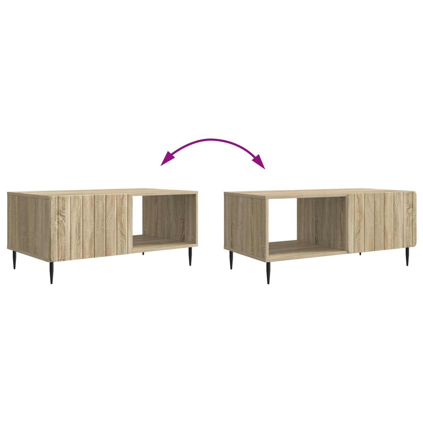 Salontafel Sonoma Eiken 90 x 50 x 40 cm Bewerkt hout is nu te koop bij PeponiXL, paradijselijk wonen!