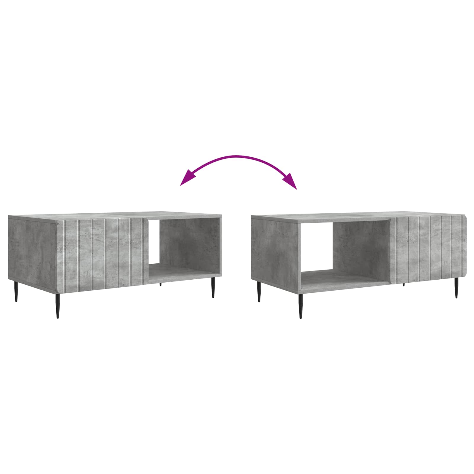 Salontafel Betongrijs 90 x 50 x 40 cm Bewerkt hout is nu te koop bij PeponiXL, paradijselijk wonen!