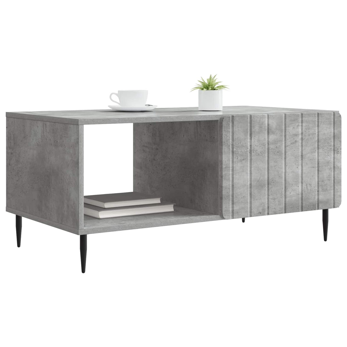 Salontafel Betongrijs 90 x 50 x 40 cm Bewerkt hout is nu te koop bij PeponiXL, paradijselijk wonen!