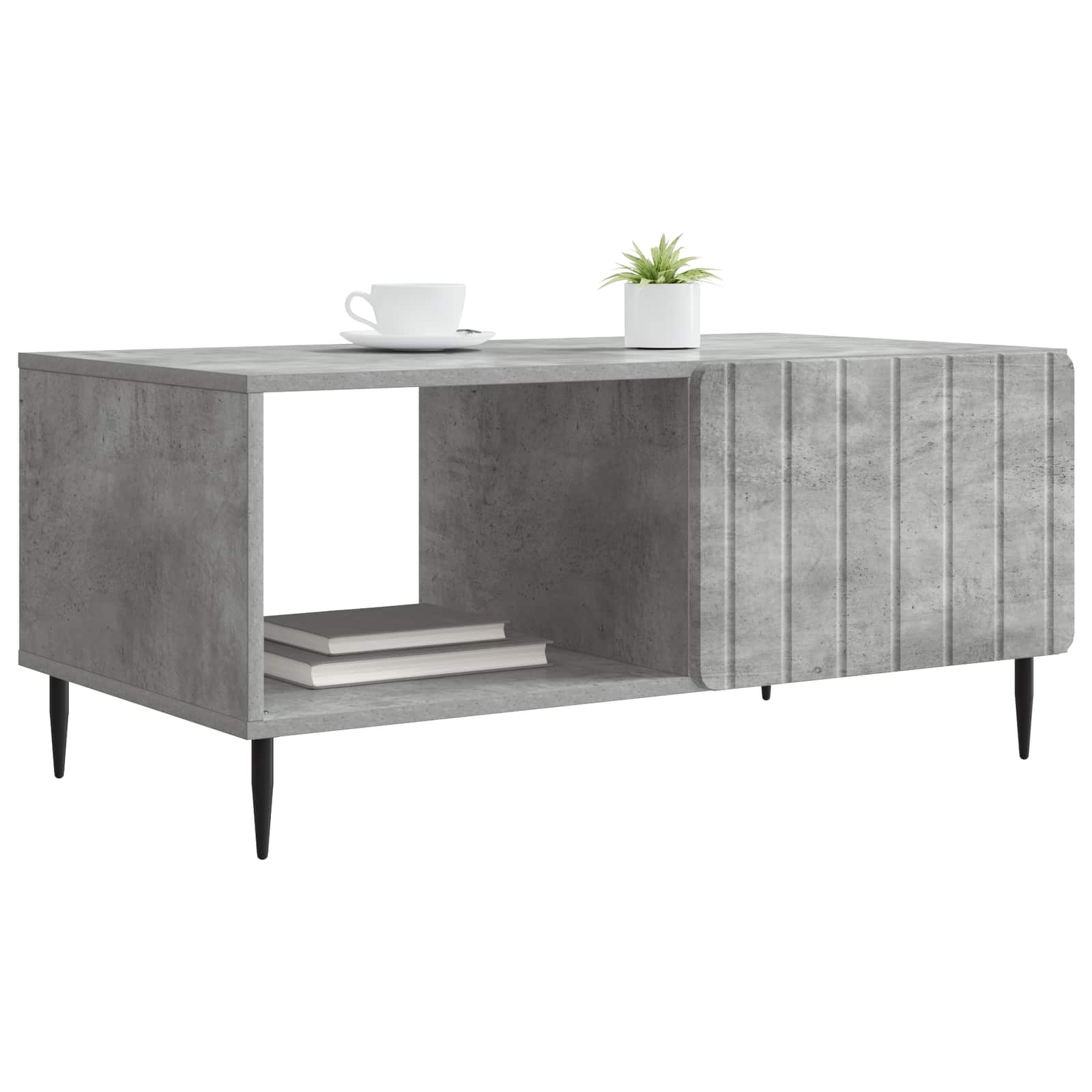 Salontafel Betongrijs 90 x 50 x 40 cm Bewerkt hout is nu te koop bij PeponiXL, paradijselijk wonen!