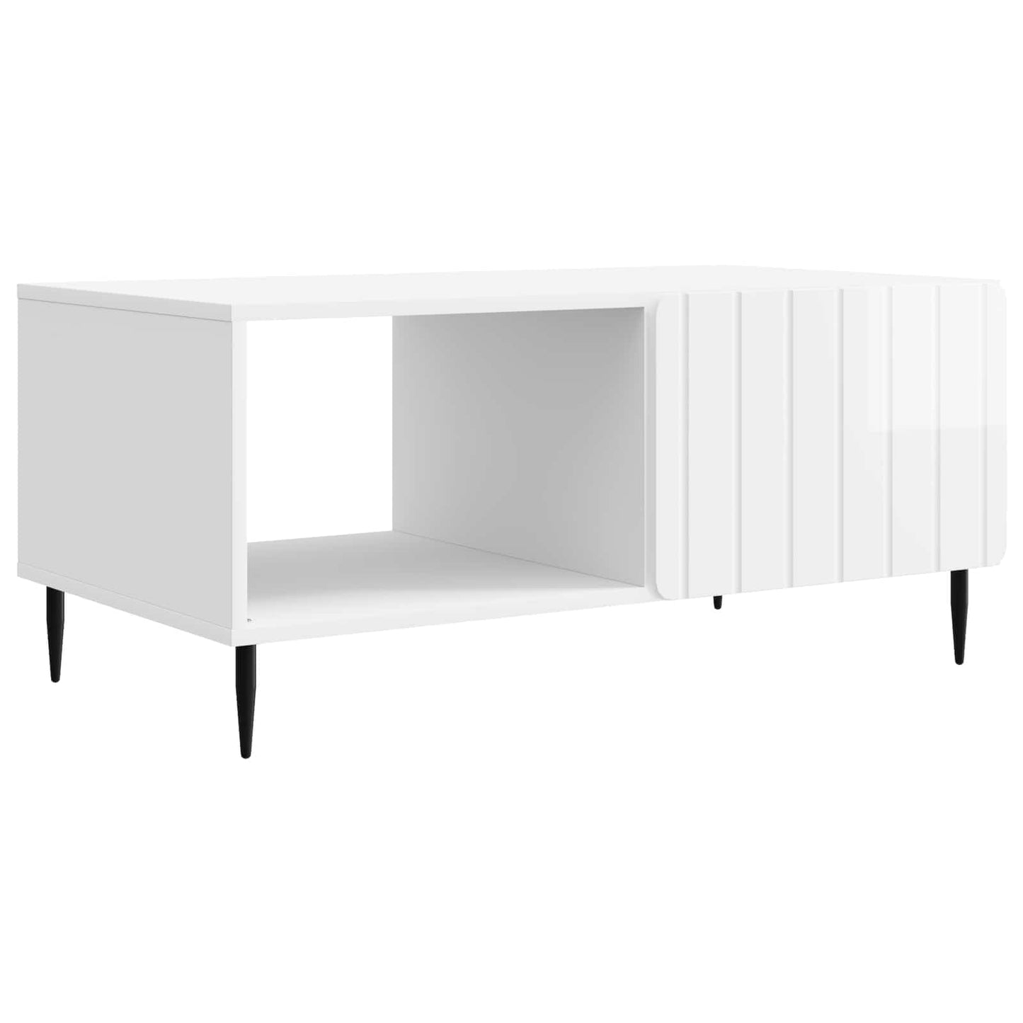Salontafel Hoogglans Wit 90 x 50 x 40 cm Bewerkt hout is nu te koop bij PeponiXL, paradijselijk wonen!
