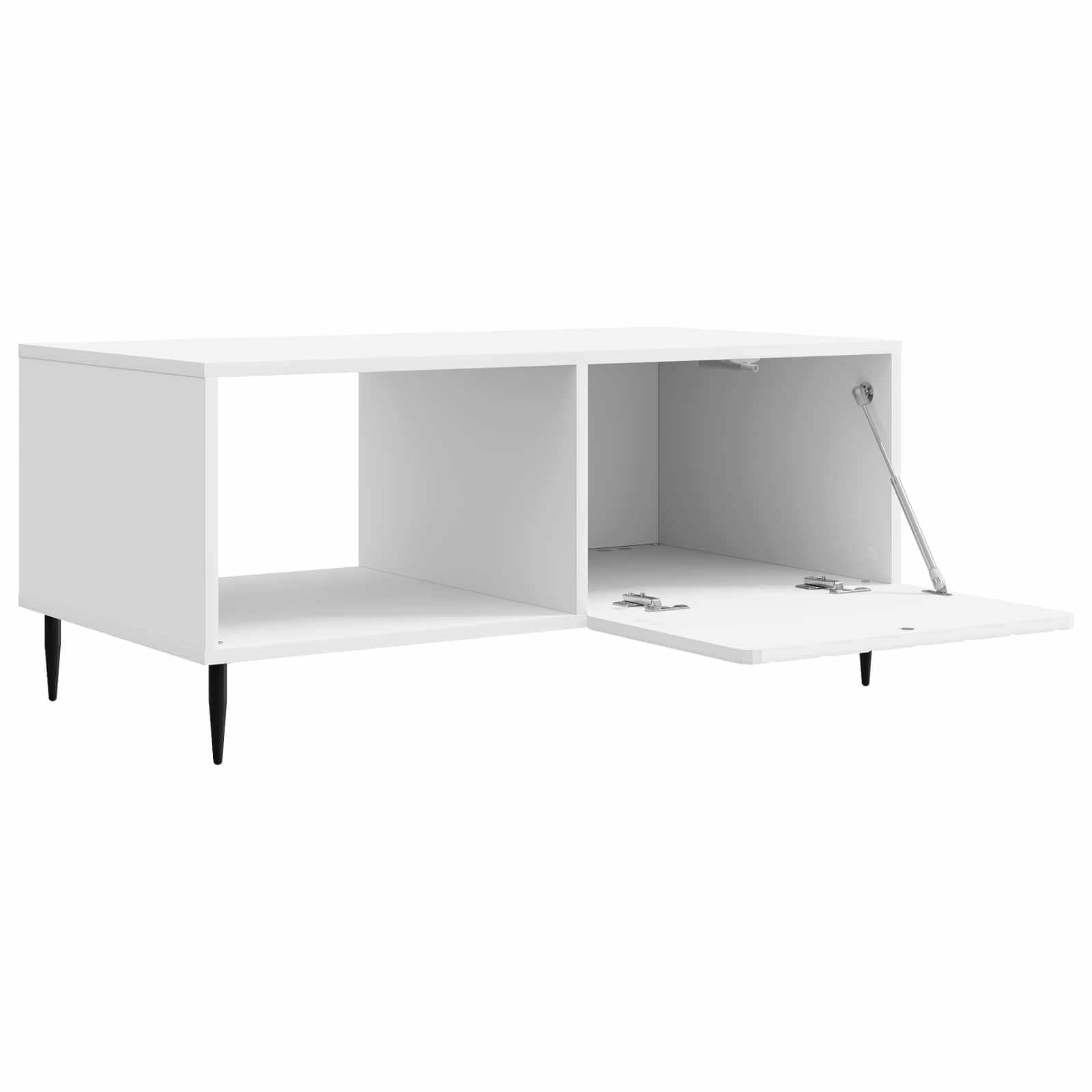 Salontafel Hoogglans Wit 90 x 50 x 40 cm Bewerkt hout is nu te koop bij PeponiXL, paradijselijk wonen!