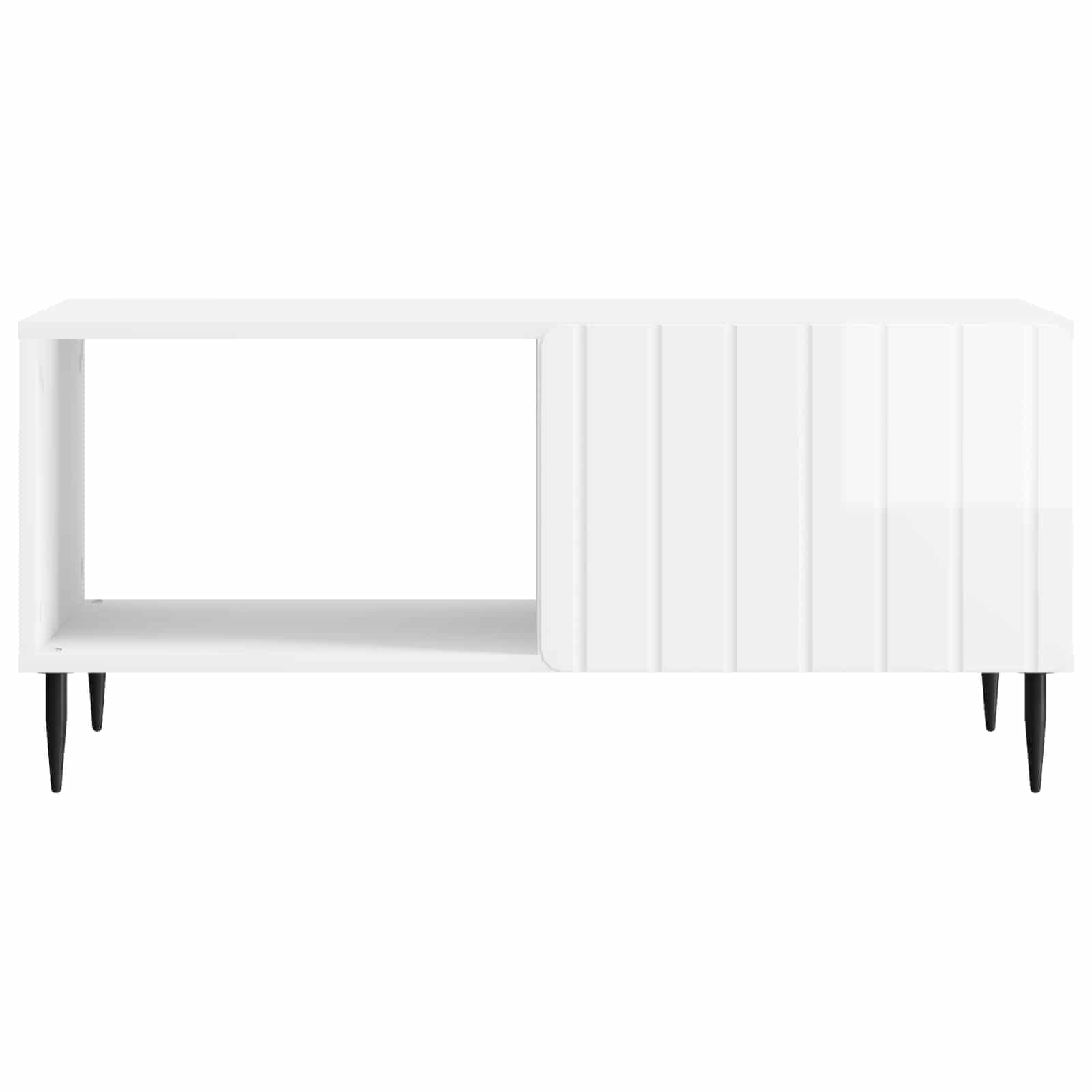 Salontafel Hoogglans Wit 90 x 50 x 40 cm Bewerkt hout is nu te koop bij PeponiXL, paradijselijk wonen!