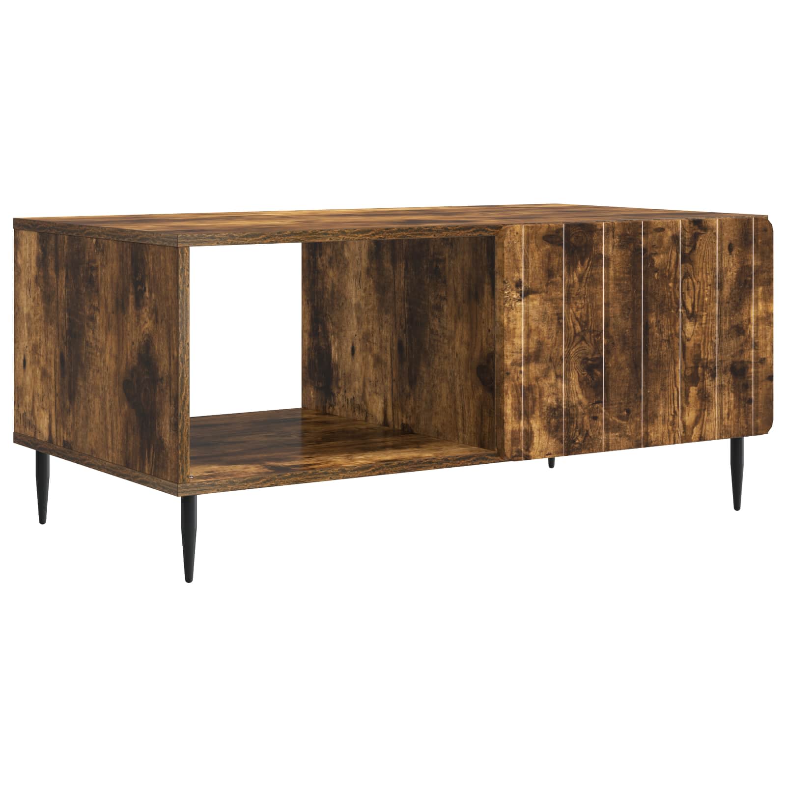 Salontafel Gerookt eiken 90 x 50 x 40 cm Bewerkt hout is nu te koop bij PeponiXL, paradijselijk wonen!