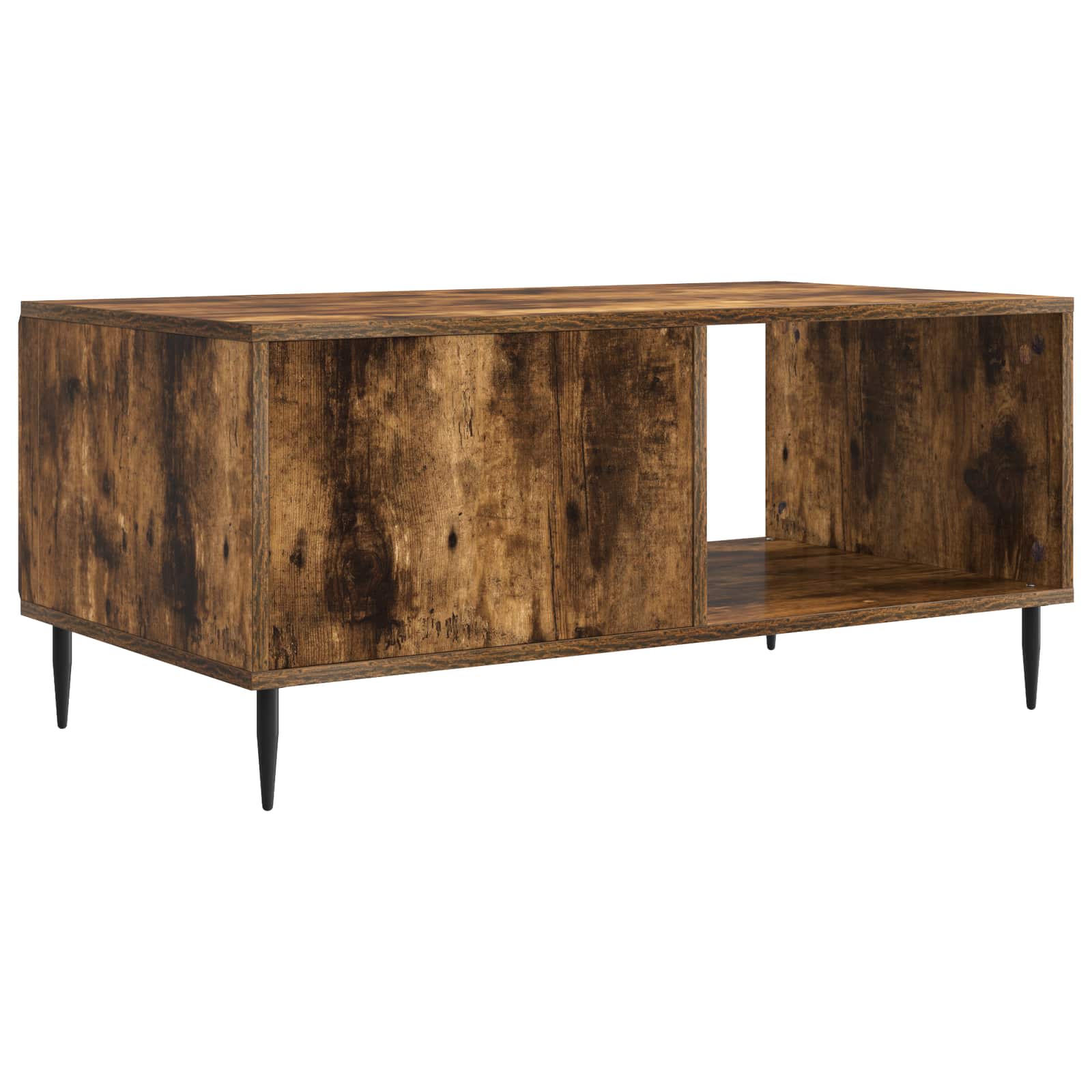 Salontafel Gerookt eiken 90 x 50 x 40 cm Bewerkt hout is nu te koop bij PeponiXL, paradijselijk wonen!