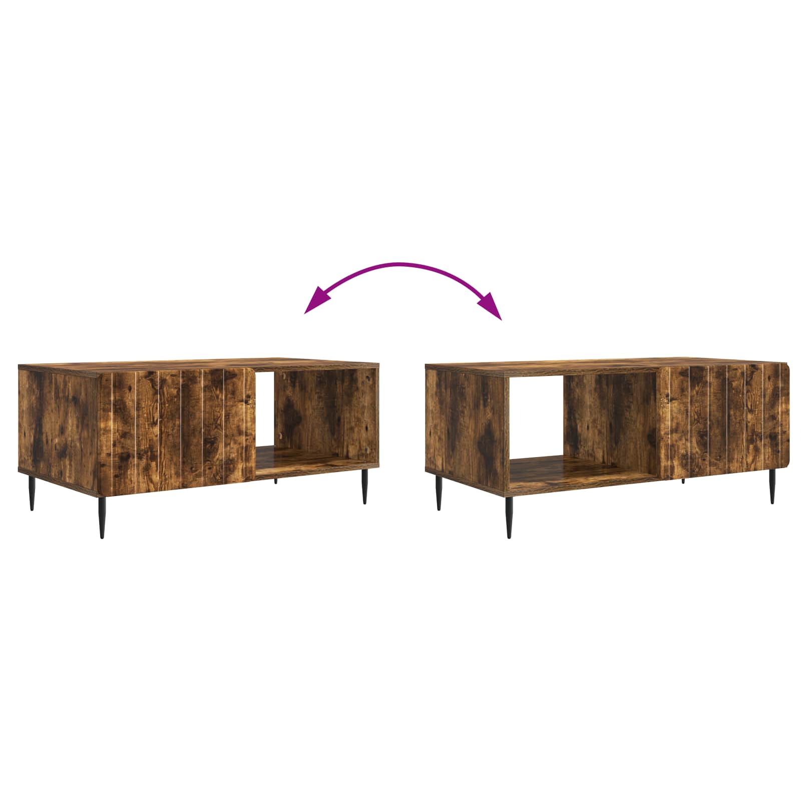 Salontafel Gerookt eiken 90 x 50 x 40 cm Bewerkt hout is nu te koop bij PeponiXL, paradijselijk wonen!