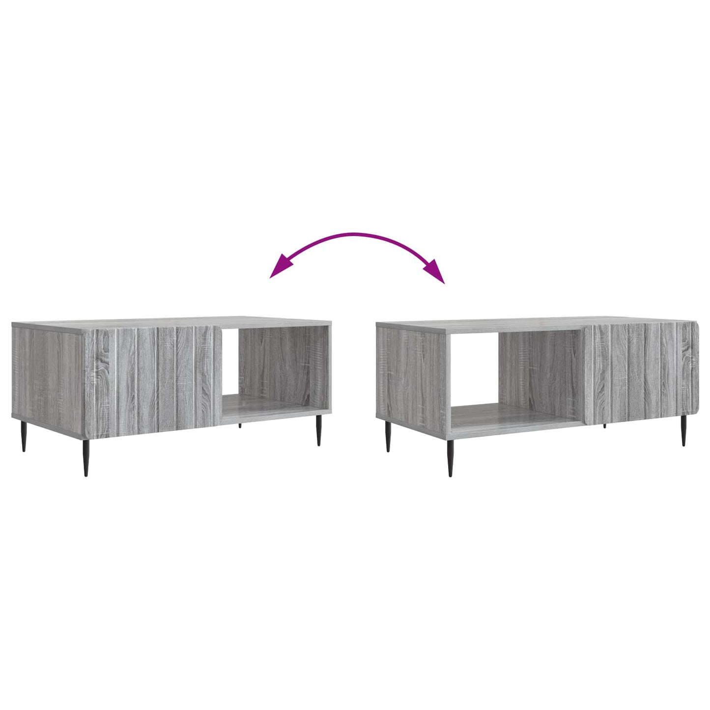 Salontafel Grijs Sonoma 90 x 50 x 40 cm Bewerkt hout is nu te koop bij PeponiXL, paradijselijk wonen!
