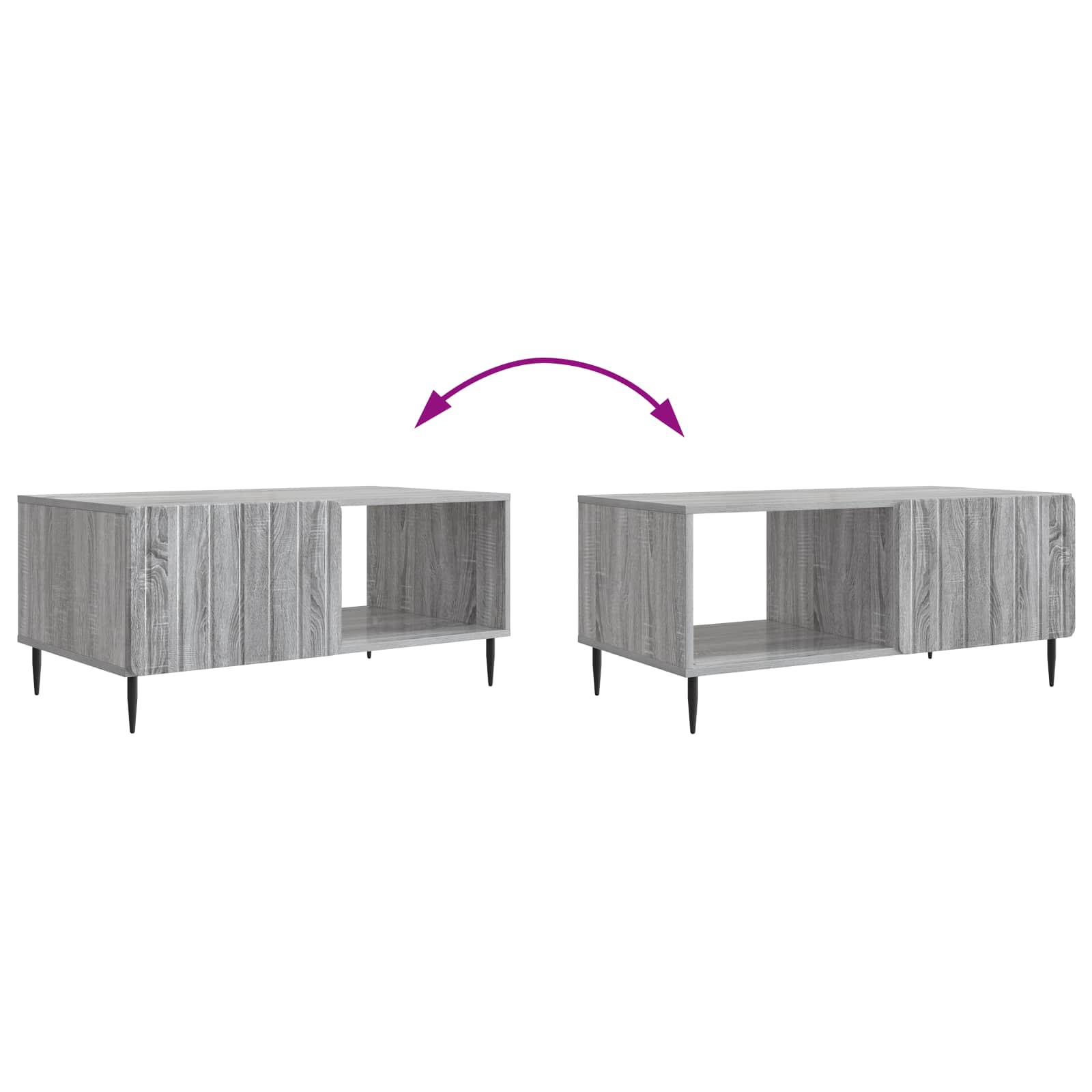 Salontafel Grijs Sonoma 90 x 50 x 40 cm Bewerkt hout is nu te koop bij PeponiXL, paradijselijk wonen!
