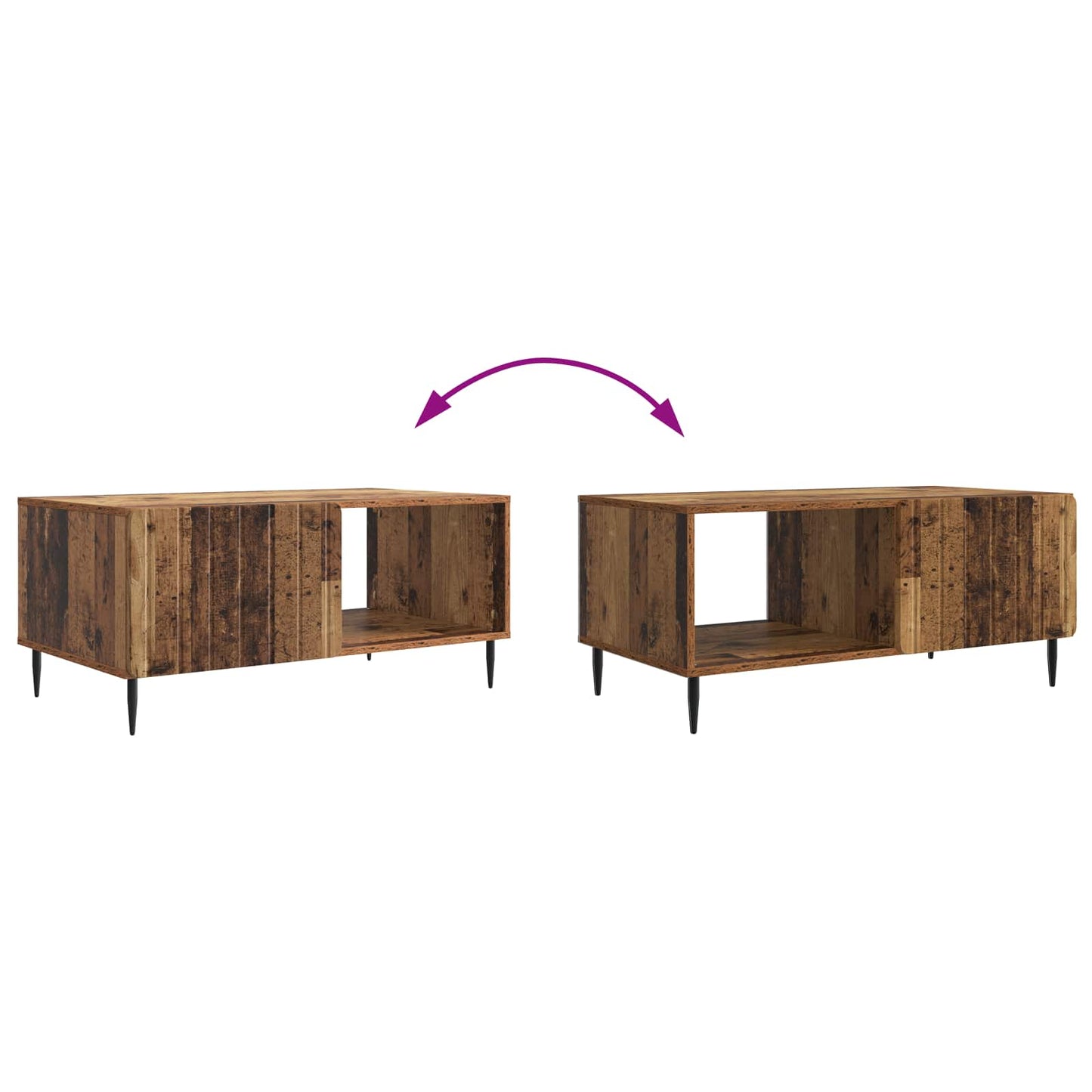 Salontafel Oud hout 90 x 50 x 40 cm Bewerkt hout is nu te koop bij PeponiXL, paradijselijk wonen!