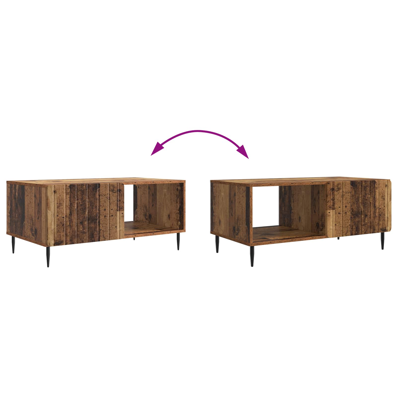 Salontafel Oud hout 90 x 50 x 40 cm Bewerkt hout is nu te koop bij PeponiXL, paradijselijk wonen!