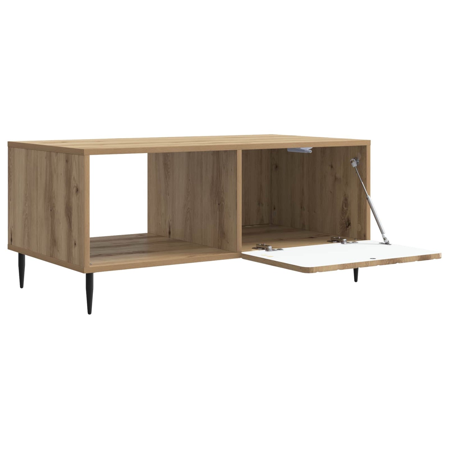Salontafel Artisanaal eiken 90 x 50 x 40 cm Bewerkt hout is nu te koop bij PeponiXL, paradijselijk wonen!