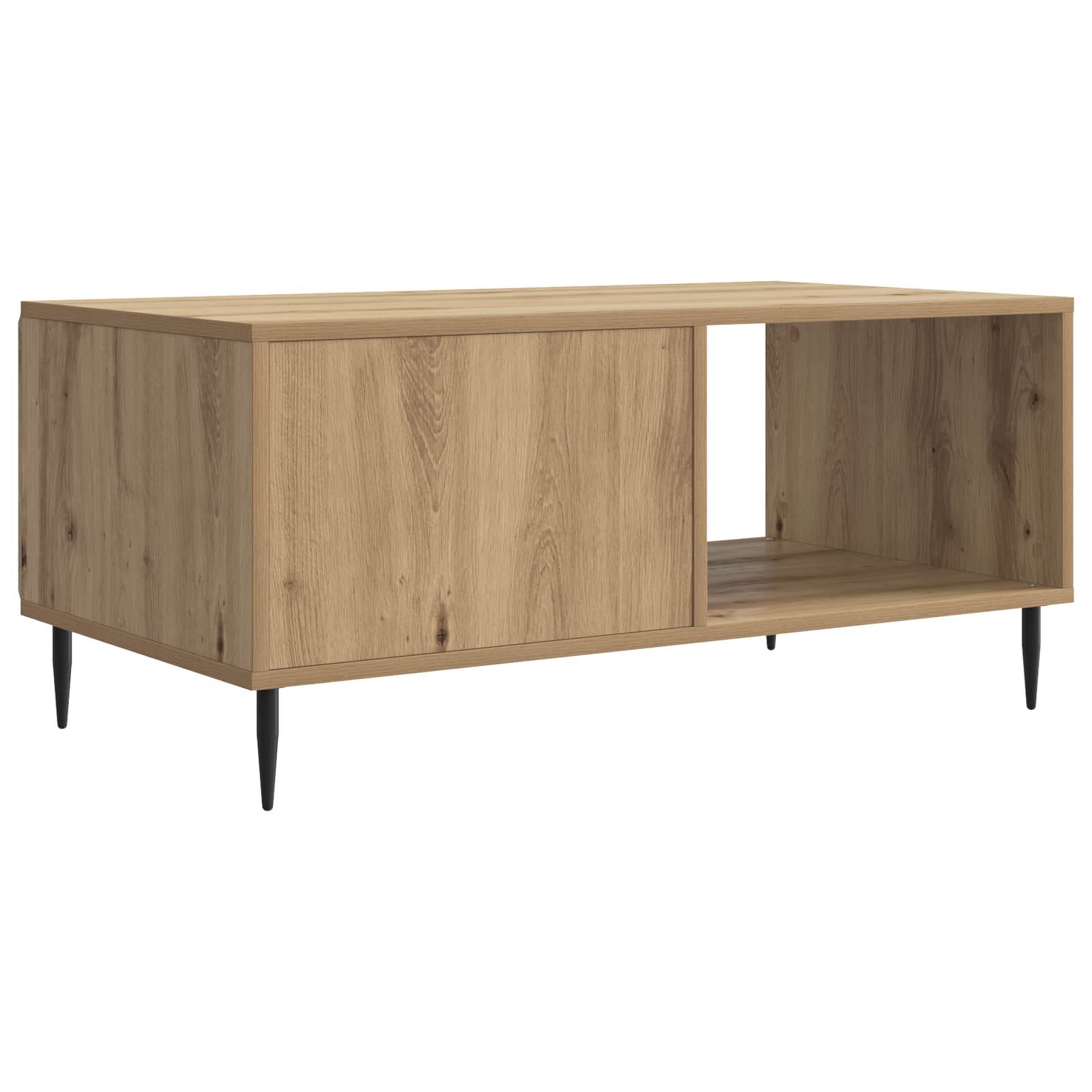 Salontafel Artisanaal eiken 90 x 50 x 40 cm Bewerkt hout is nu te koop bij PeponiXL, paradijselijk wonen!