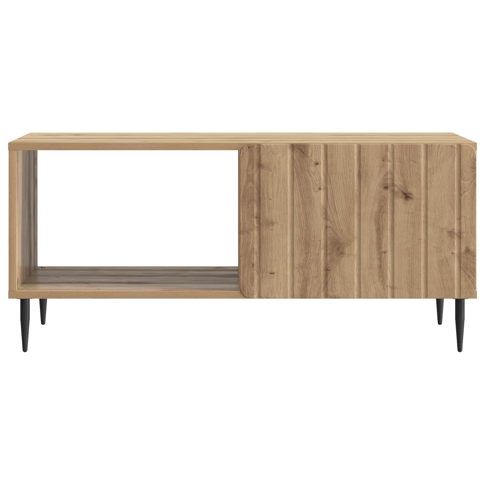 Salontafel Artisanaal eiken 90 x 50 x 40 cm Bewerkt hout is nu te koop bij PeponiXL, paradijselijk wonen!
