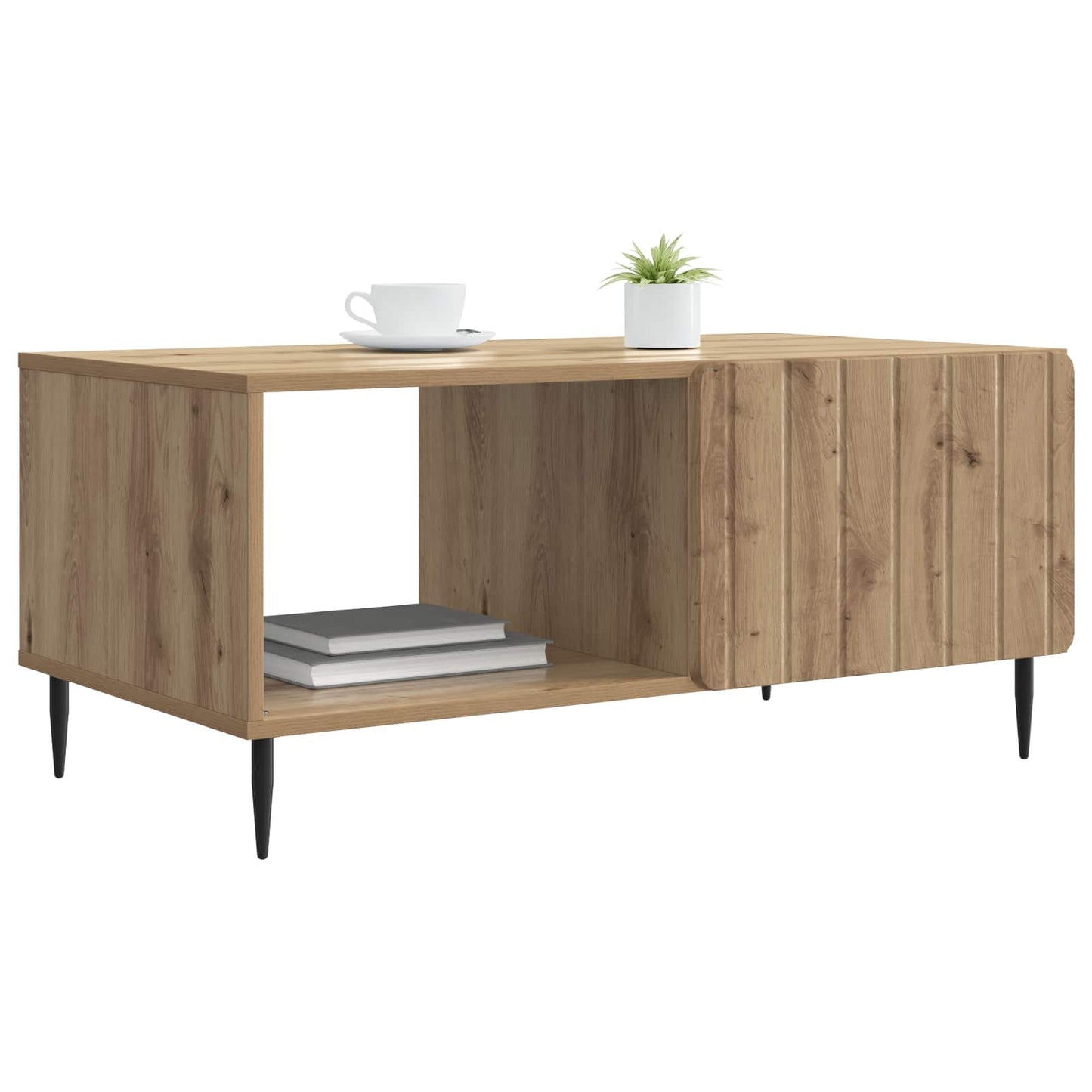 Salontafel Artisanaal eiken 90 x 50 x 40 cm Bewerkt hout is nu te koop bij PeponiXL, paradijselijk wonen!
