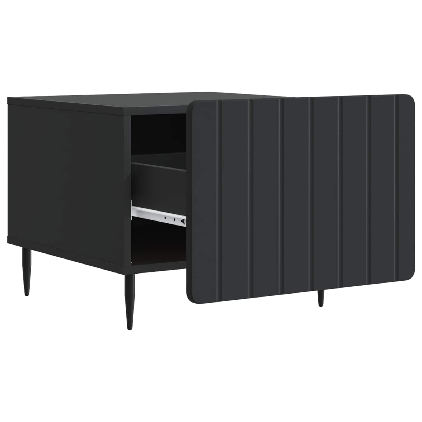 Salontafel met lade Zwart 49 x 50 x 42 cm Bewerkt hout is nu te koop bij PeponiXL, paradijselijk wonen!